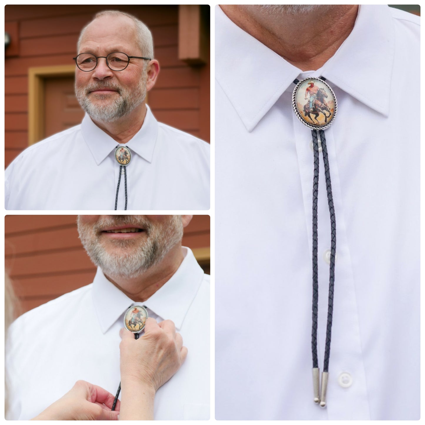 Horseback Cowboy Western Bolo Tie