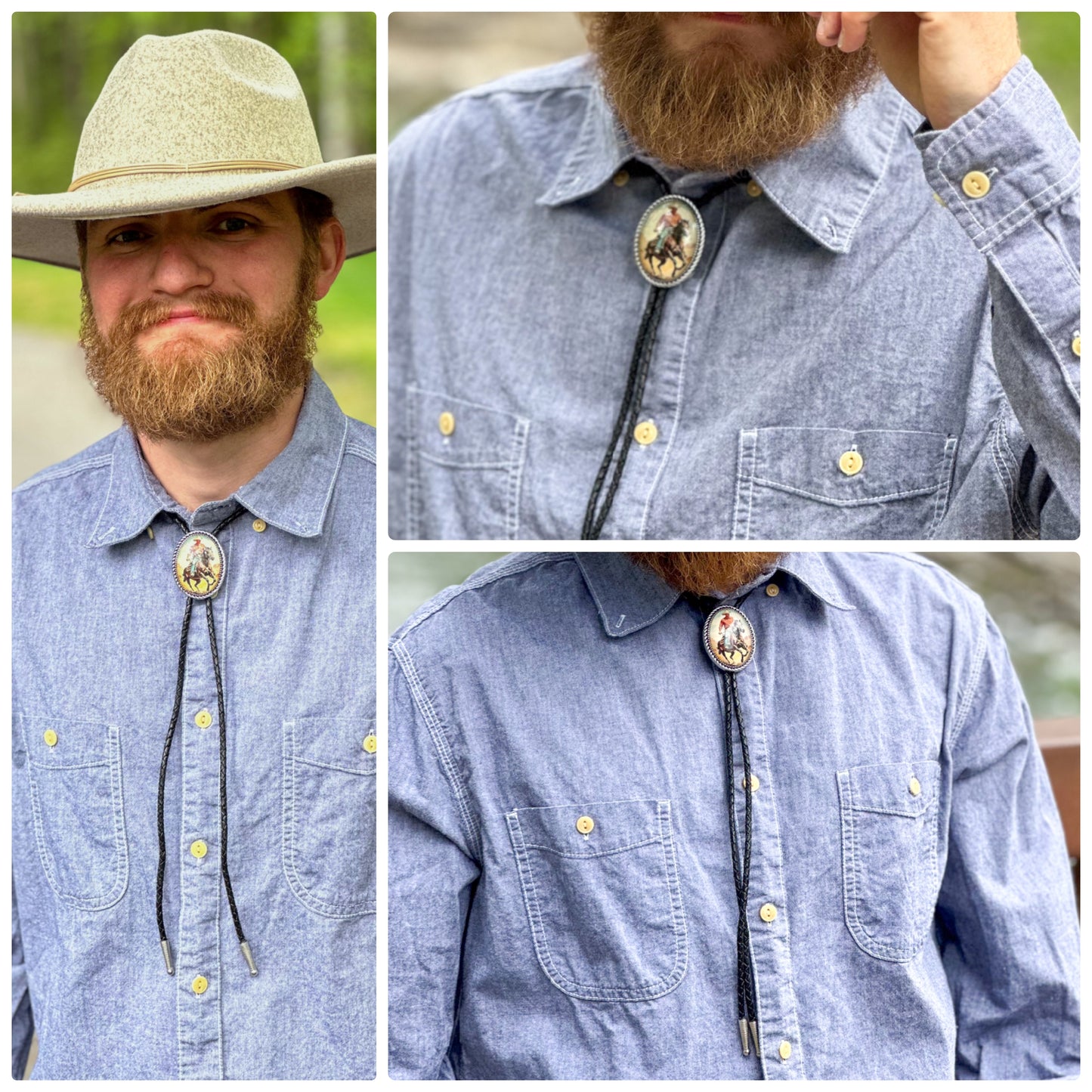 Horseback Cowboy Western Bolo Tie