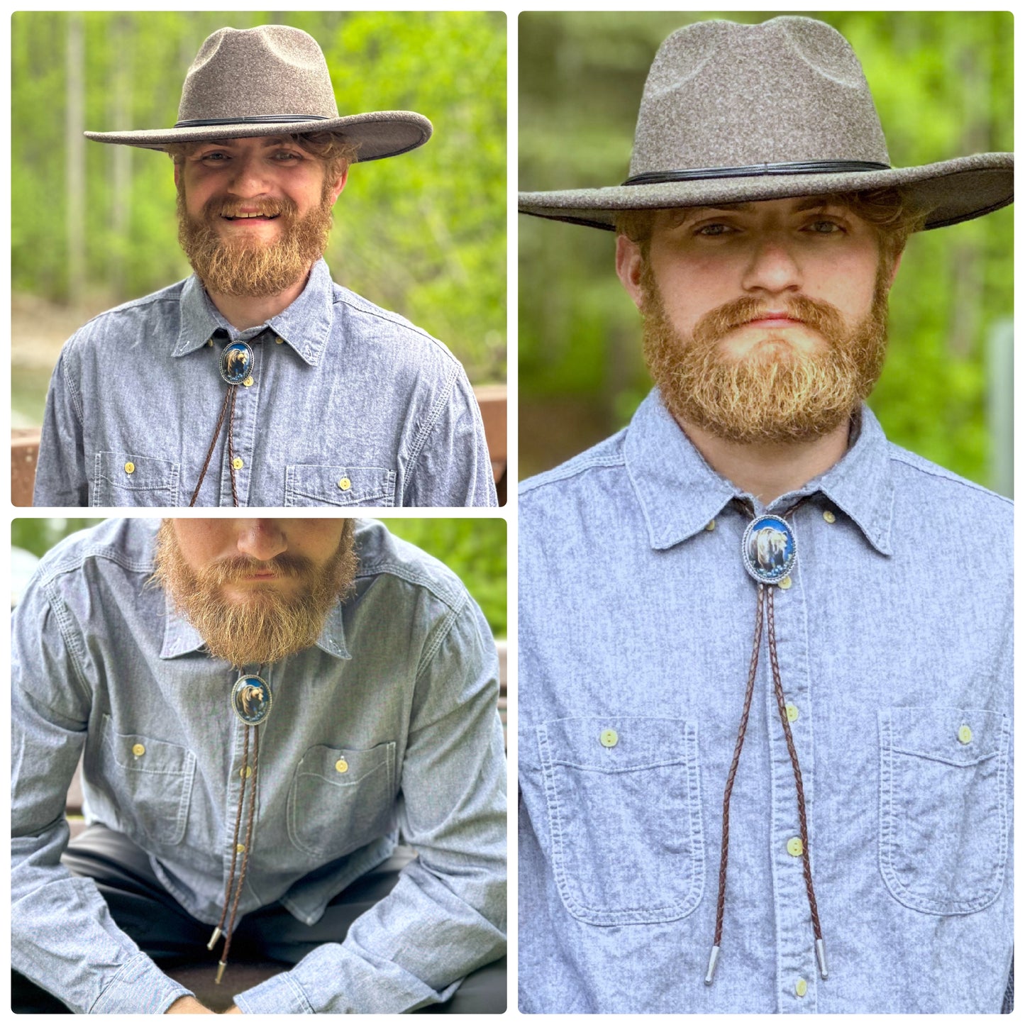 Brown Bear Blueberry Unisex Gift Bolo Tie