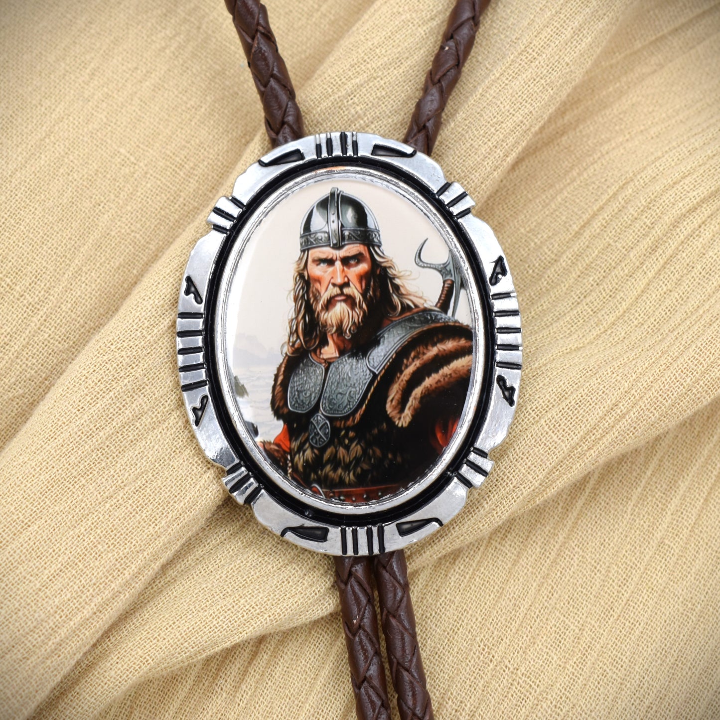 Norse Viking Warrior Bolo Tie | Fantasy Art Cosplay | Thor Ragnarok Asgard Valkyrie | Gift for Men's Bola String Necktie
