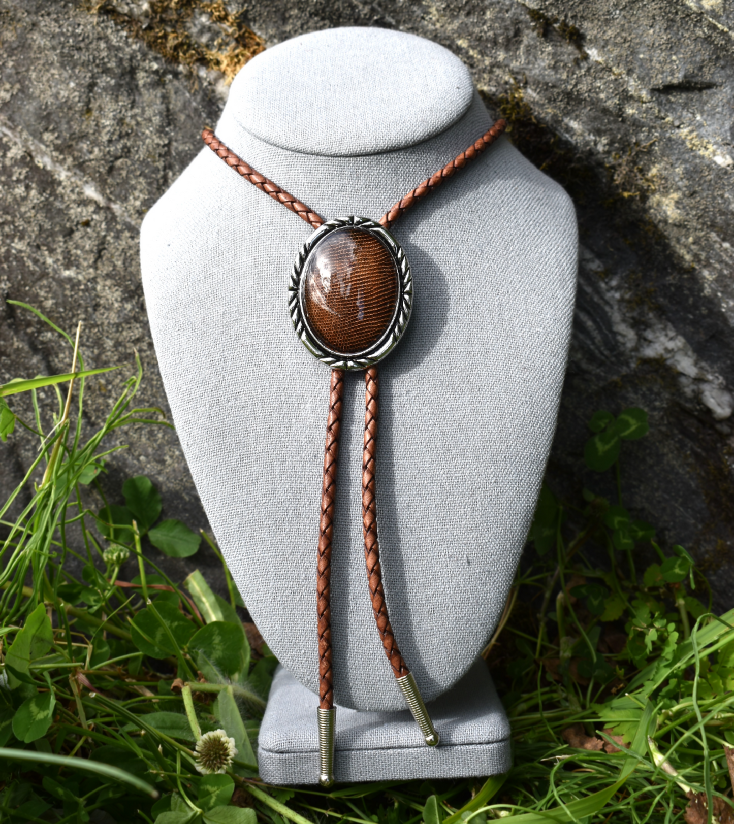 Lizard Bolo Tie | Brown Rugged Western Necktie