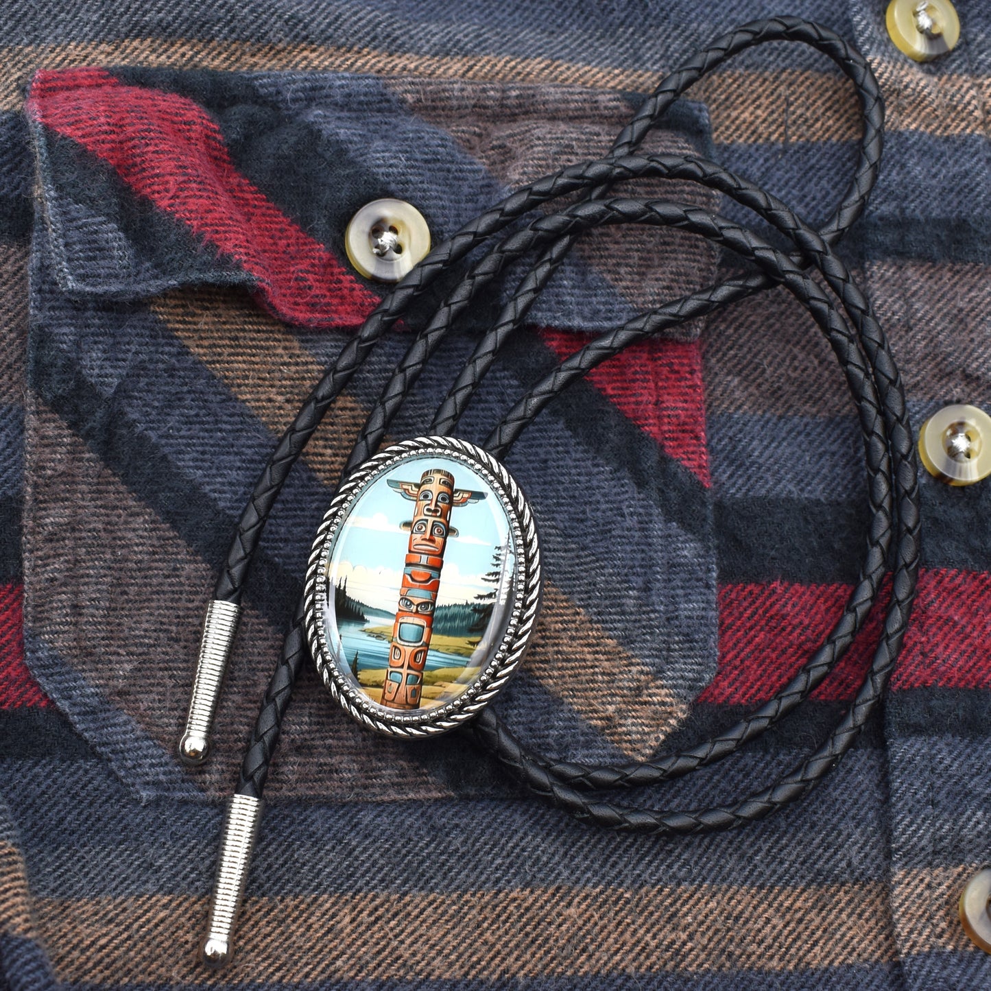 Totem Pole Bolo Tie | Northwest Pacific Coast Folk Art