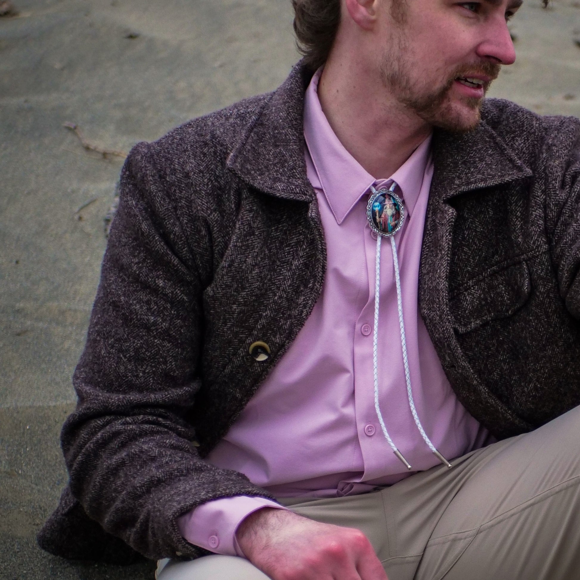 this shirt goes well with a bolo tie