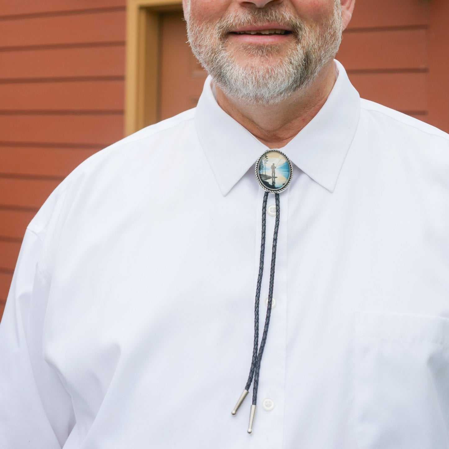 Fly Fishing Outdoorsy Trout Stream Bolo Tie