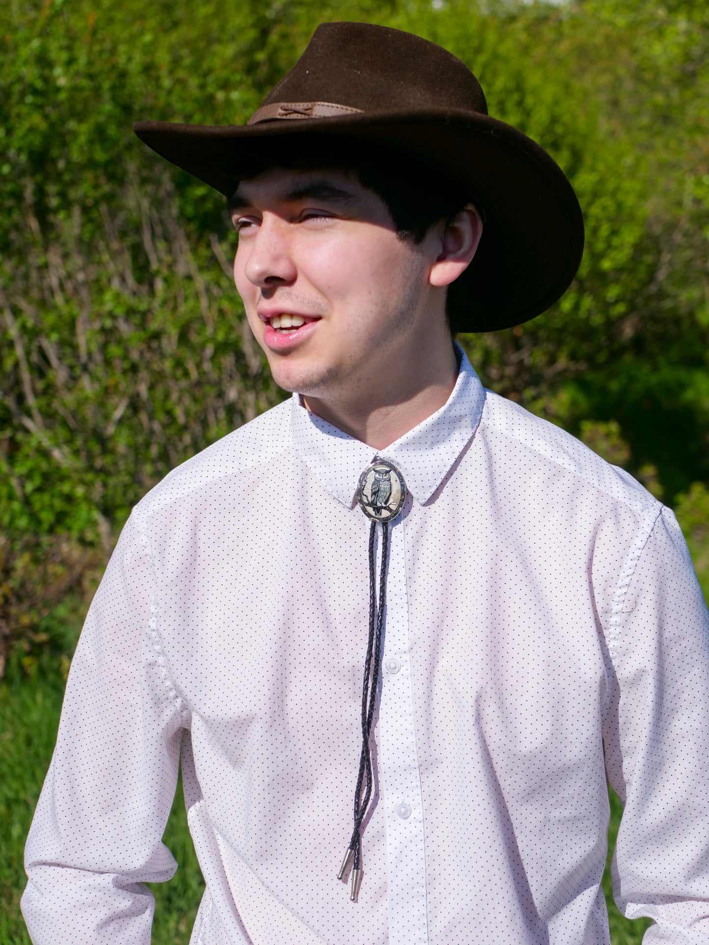 Owl Bolo Tie W/Personalized Cord Colors & Sizes