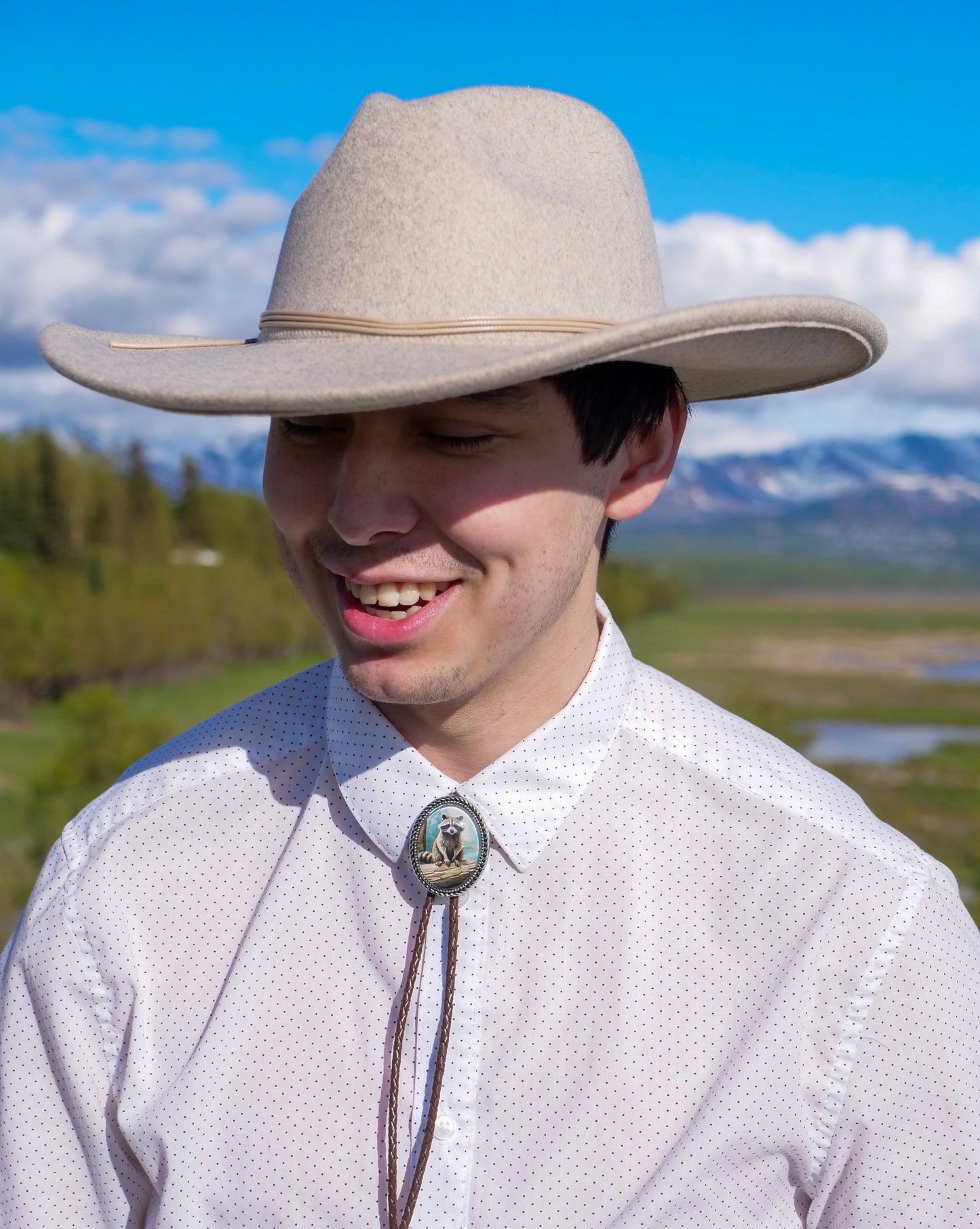 Raccoon Western Gifts for Men Bolo Tie