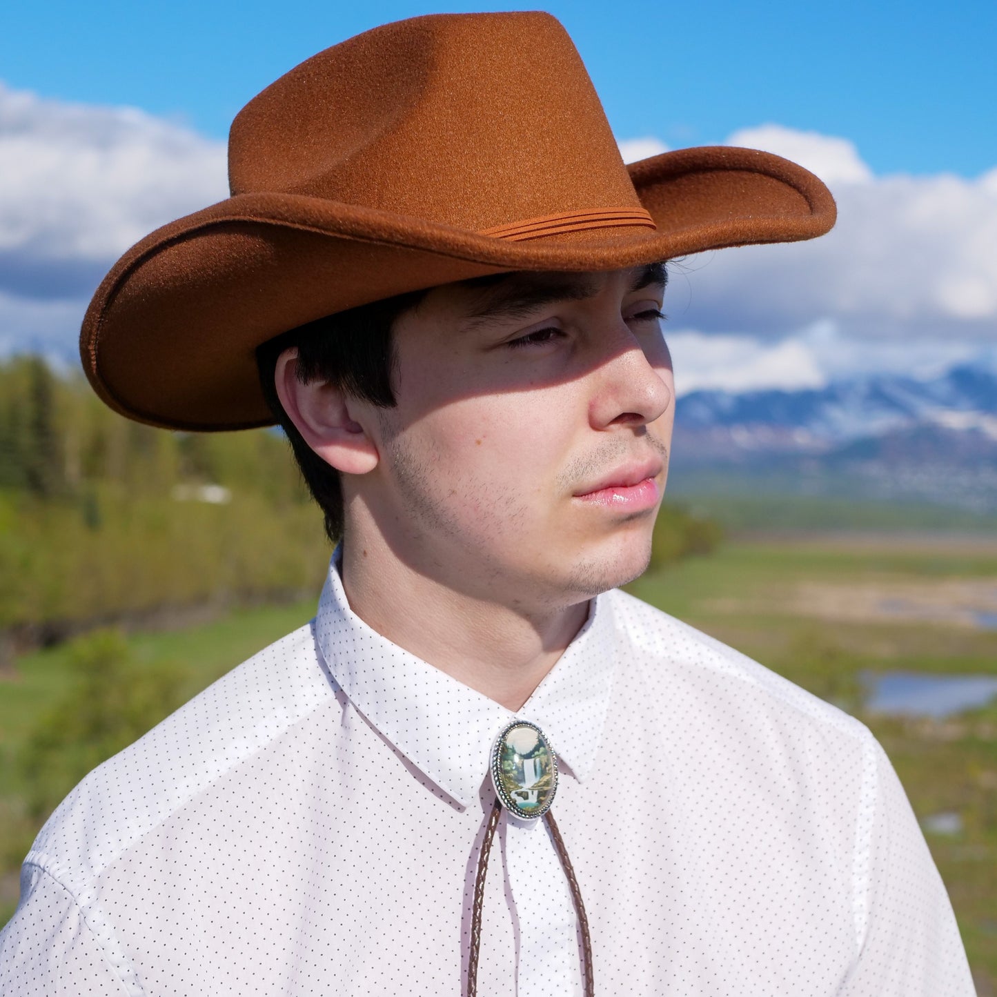 Waterfall Nature Lover Camping Bolo Tie