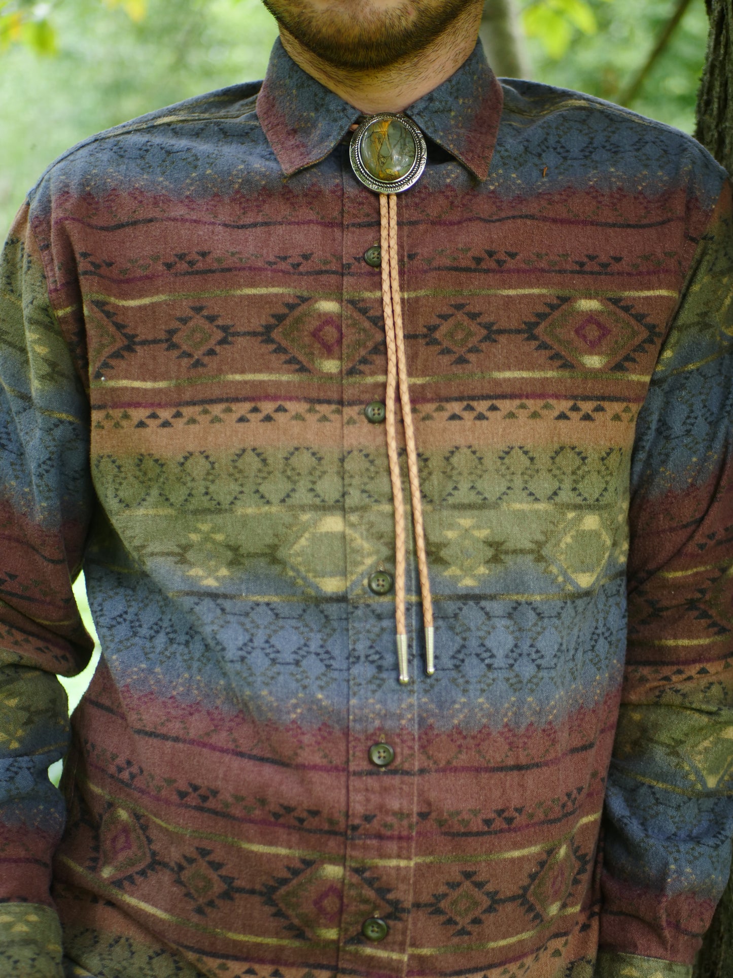 Picasso Jasper Stone Bolo Tie