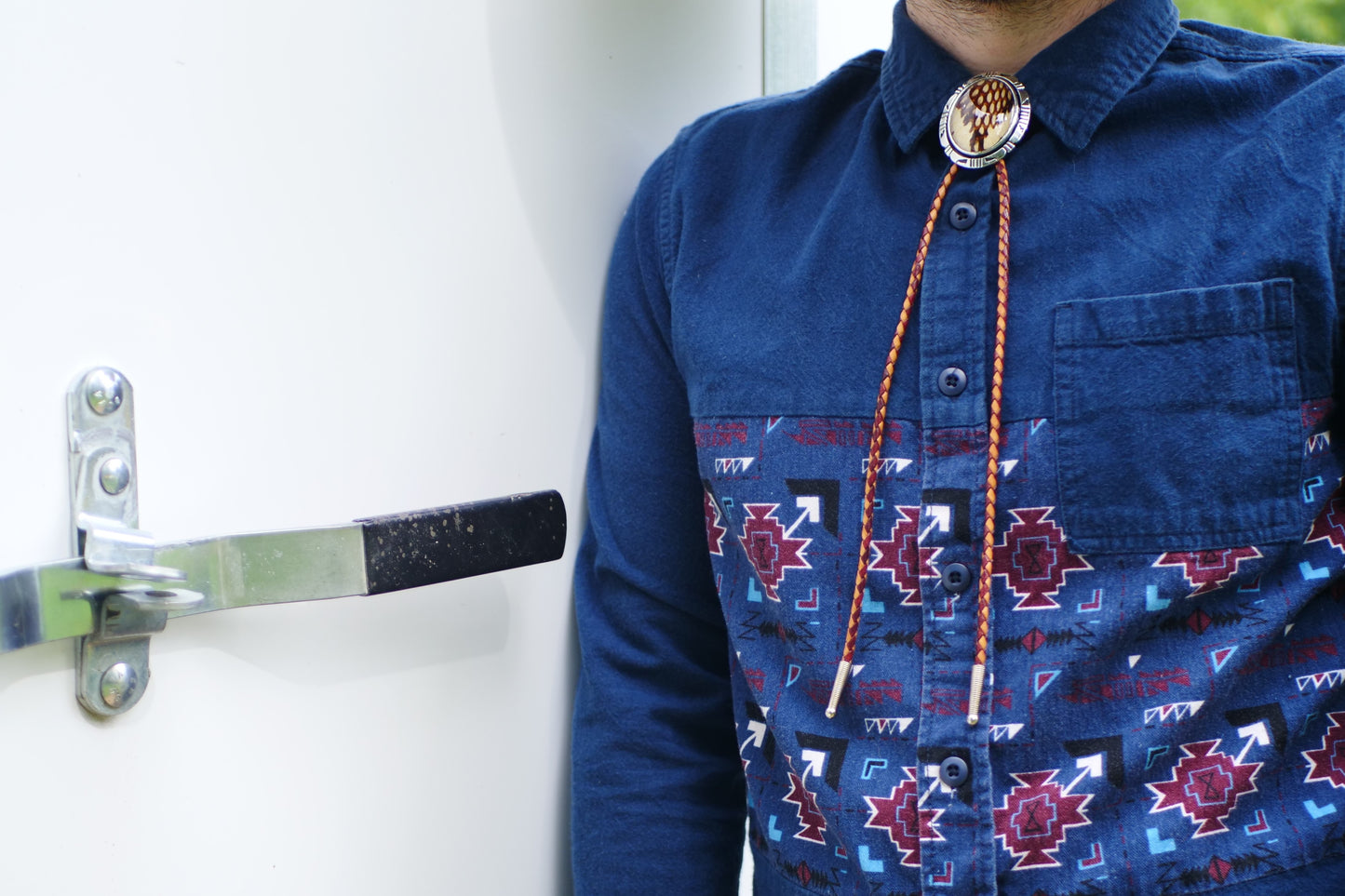 Snakeskin Bolo Tie | Brown & White Southwestern