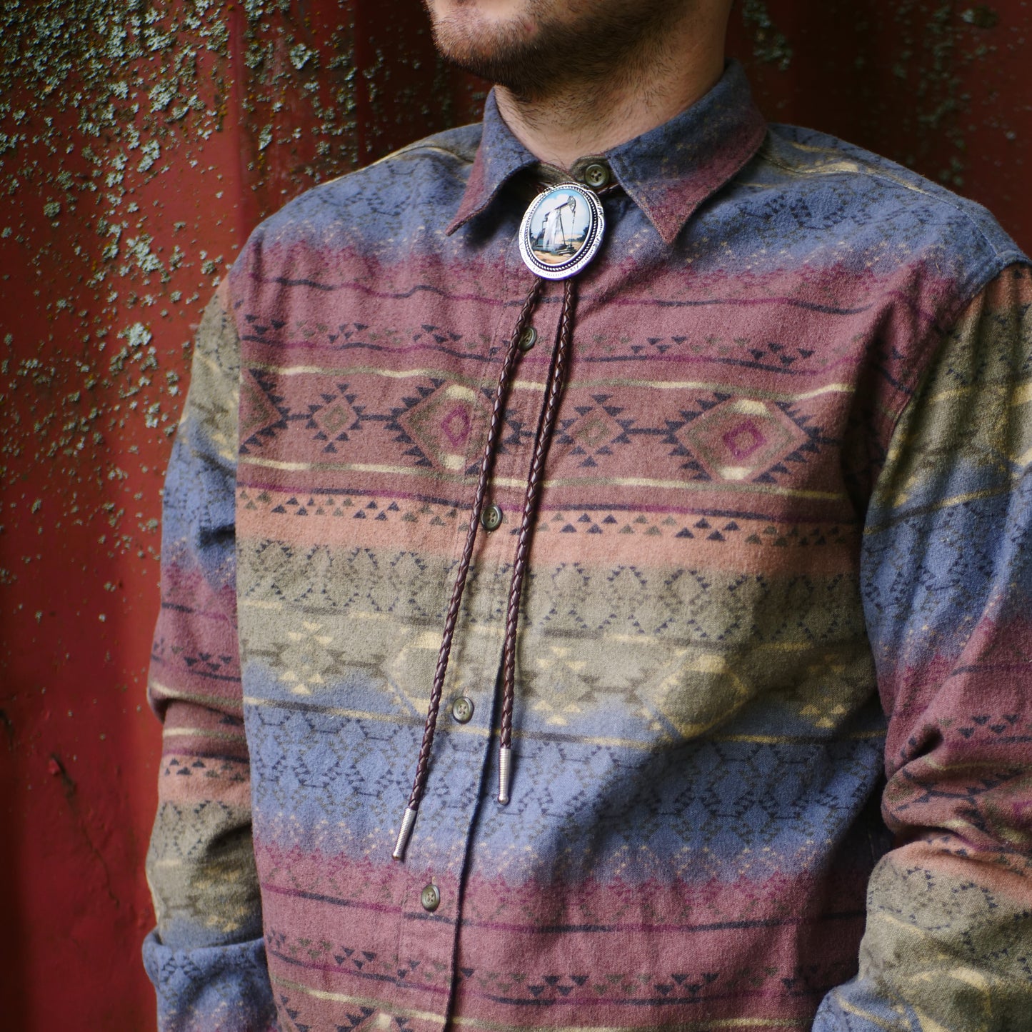 Rotating Pumpjack Bolo Tie