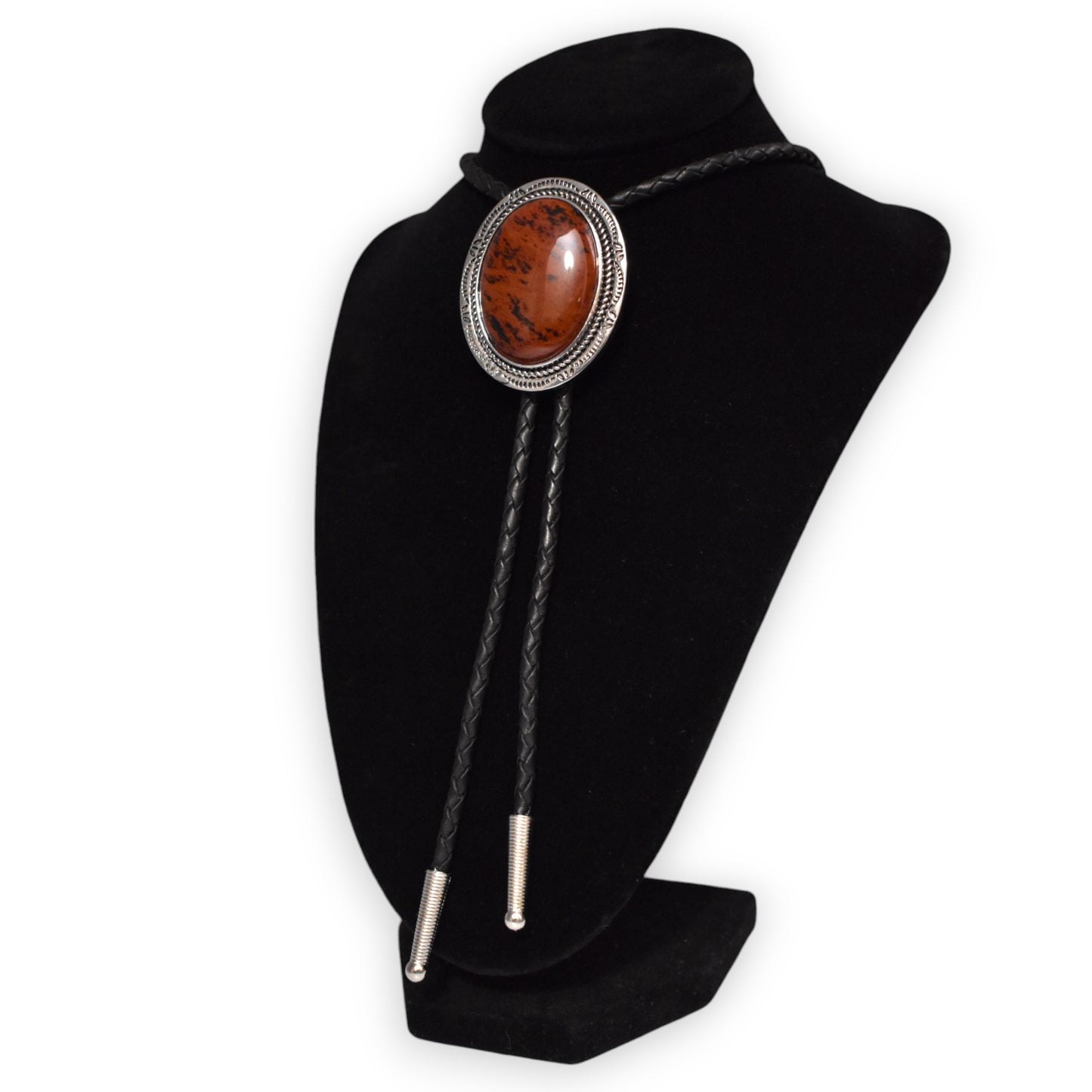 Mahogany Obsidian Stone Bolo Tie
