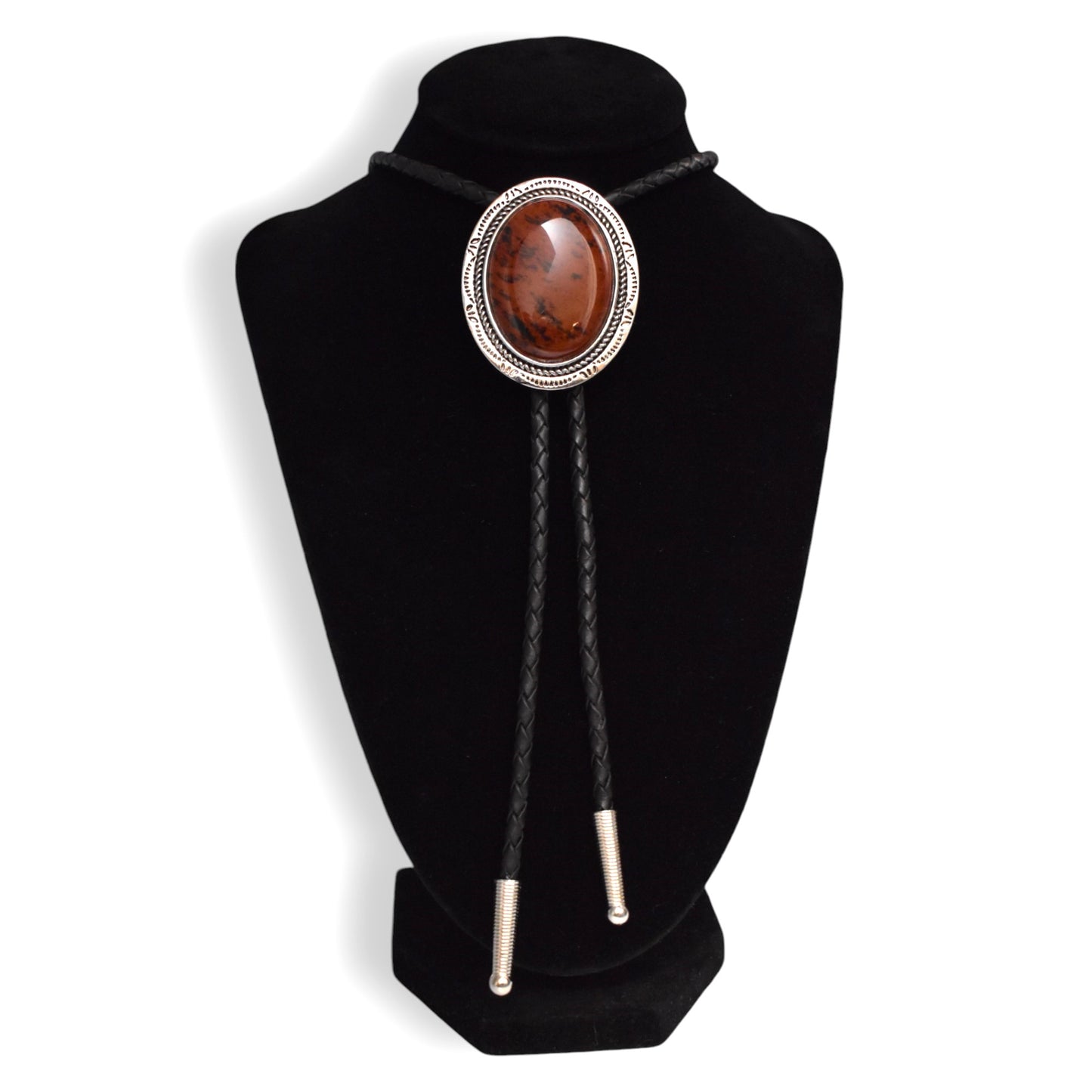 Mahogany Obsidian Stone Bolo Tie