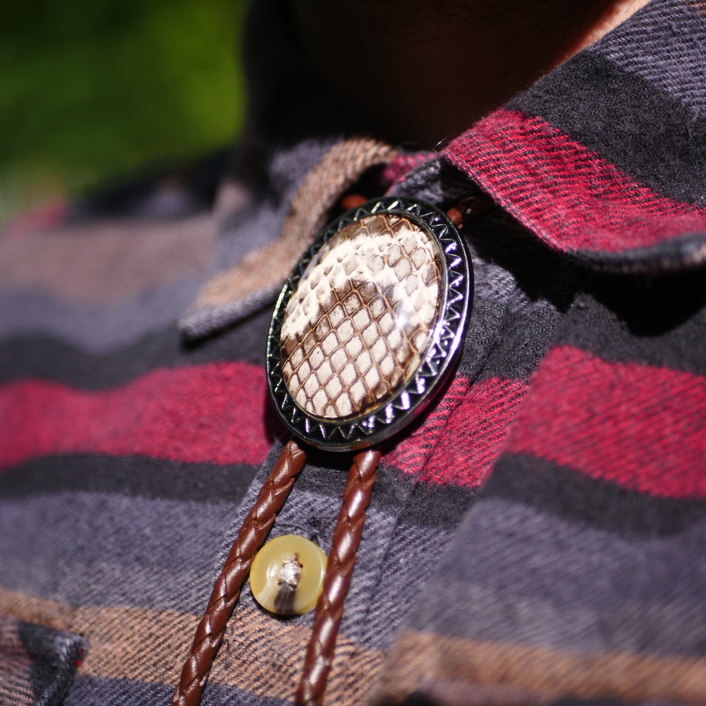 Snakeskin Bolo Tie | Black, White, Gray
