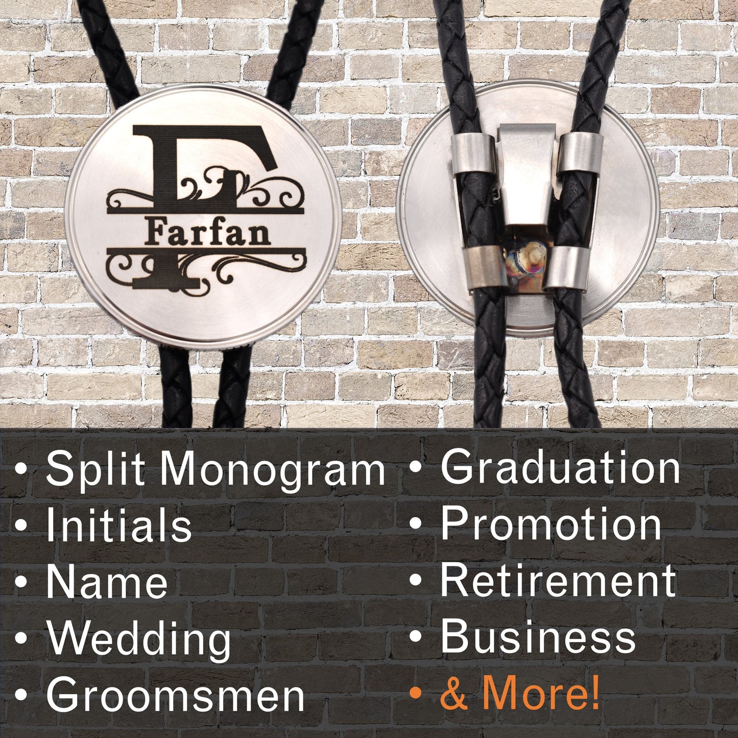 Monogram Name Bolo Tie