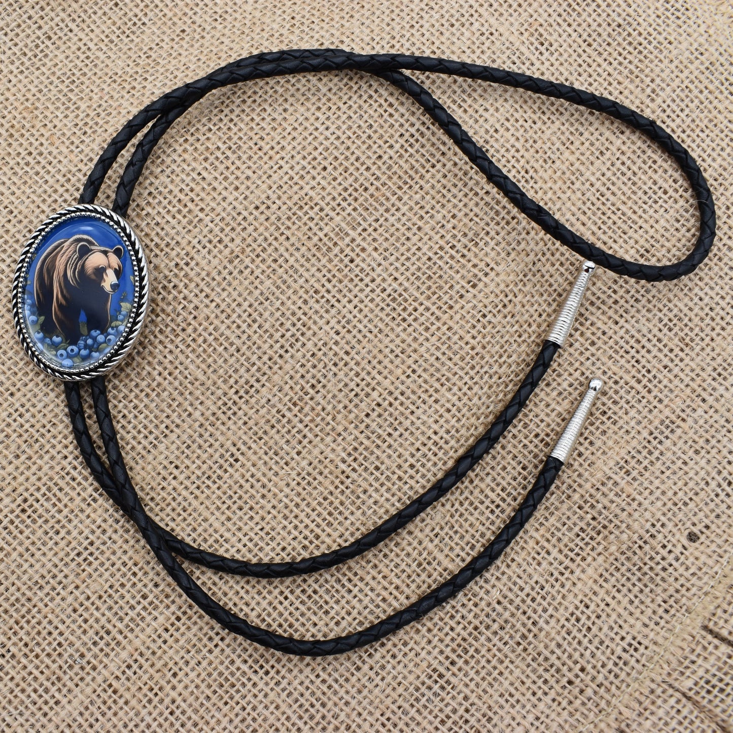 Brown Bear Blueberry Unisex Gift Bolo Tie
