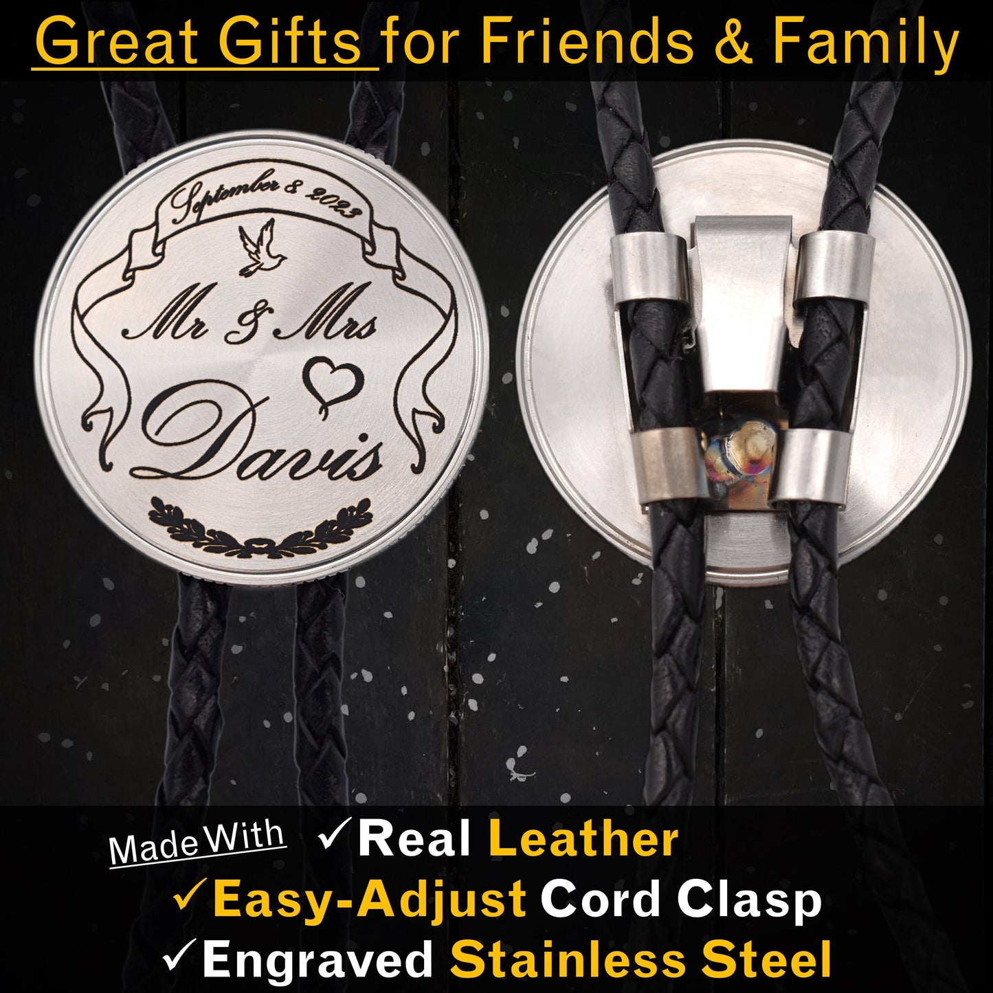 Custom Wedding Bolo Tie (Groom)