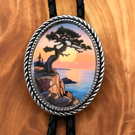 western wedding tie,handmade bolo tie,bola string bolo tie,western lariat bolo,mens bolo tie man,womens ladies bolo,custom personalized,black tie brown tie,engraved tree bolo,lake river stream,hippie bolo tie,hemp cord braid,tree of life bolo