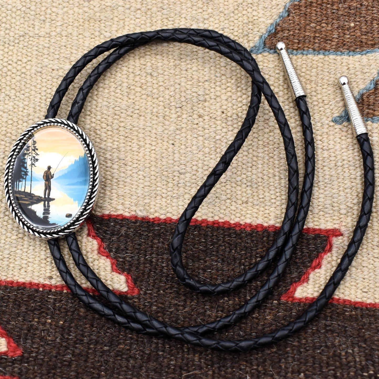 Fly Fishing Outdoorsy Trout Stream Bolo Tie