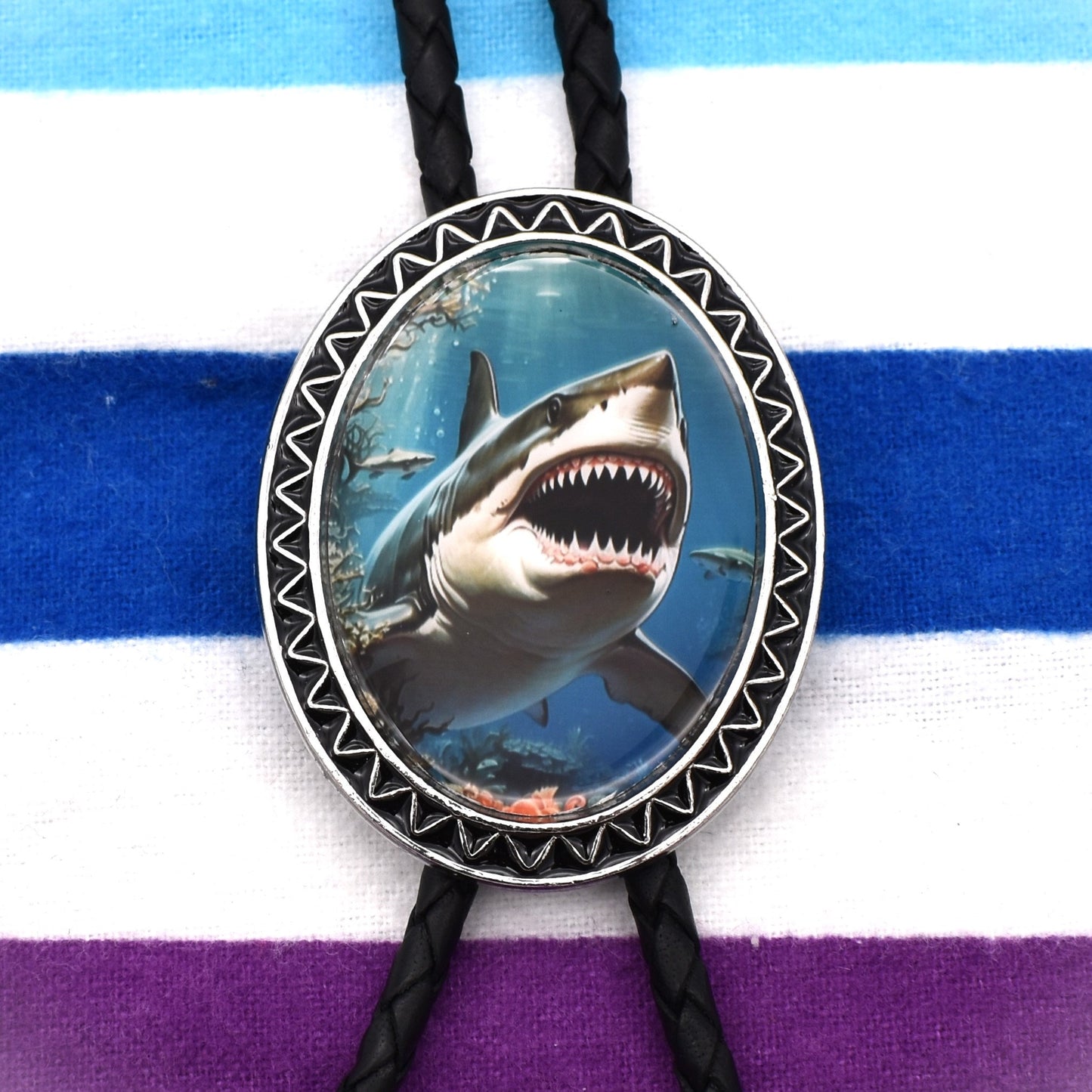 western wedding tie,handmade bolo tie,mens bolo tie man,womens ladies bolo,custom personalized,black tie brown tie,hippie boho bolo,shark tooth necklace,shark bolo tie,great white shark,hammerhead shark,ocean beach bum,jaws movie poster