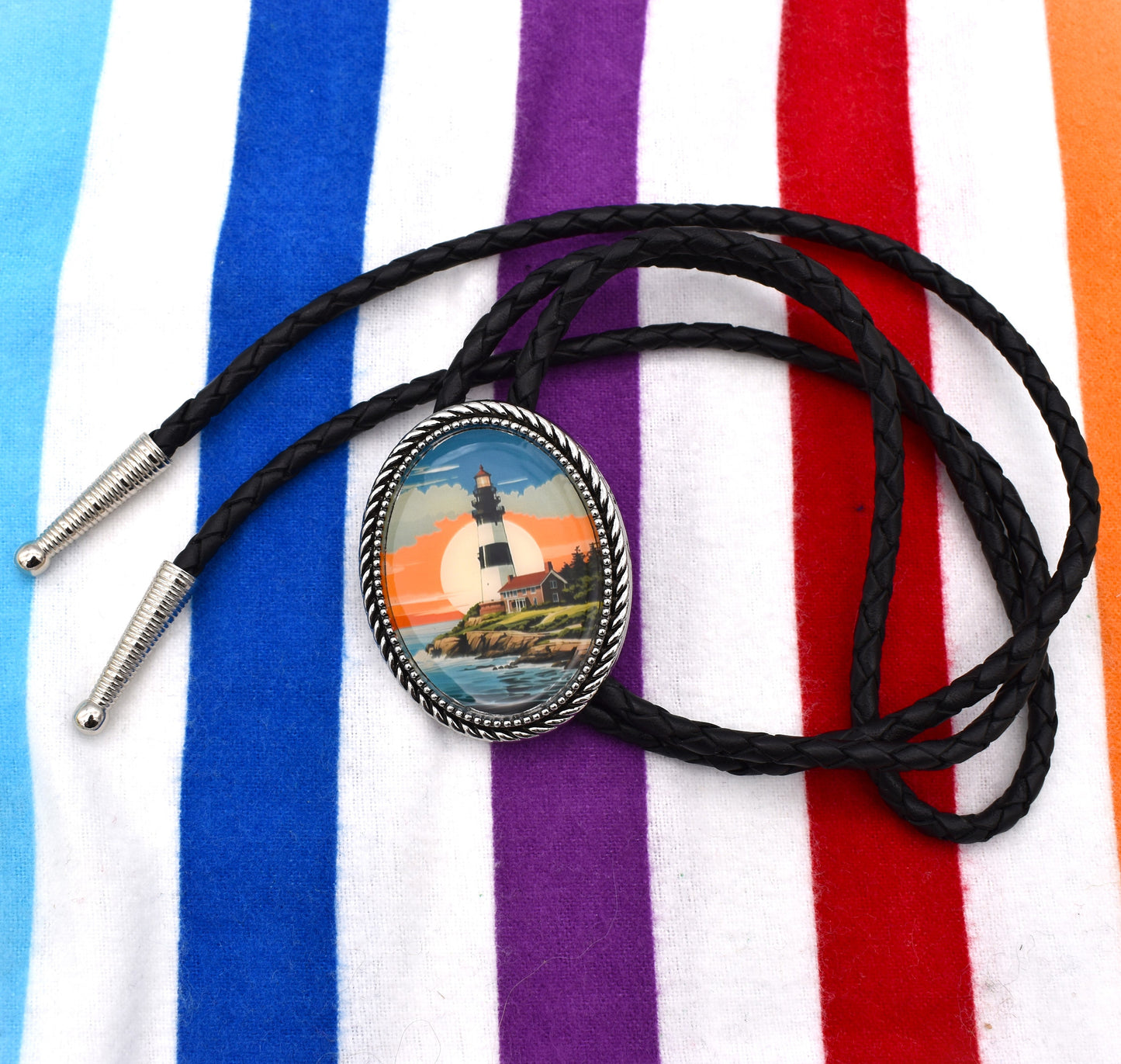 Lighthouse Ocean Seaside Cliff Bolo Tie