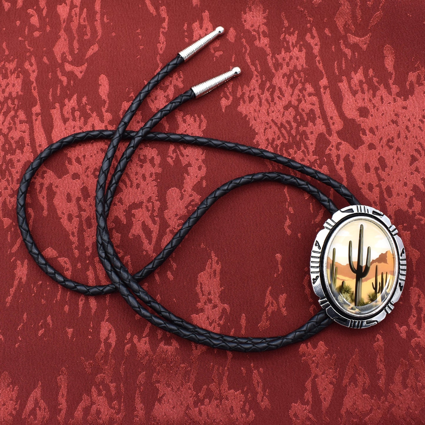 Saguaro Cactus Desert Landscape Western Bolo Tie