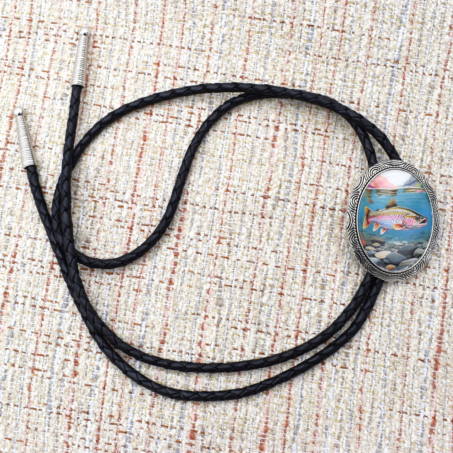 Trout Fishing Stream Gift Wedding Bolo Tie