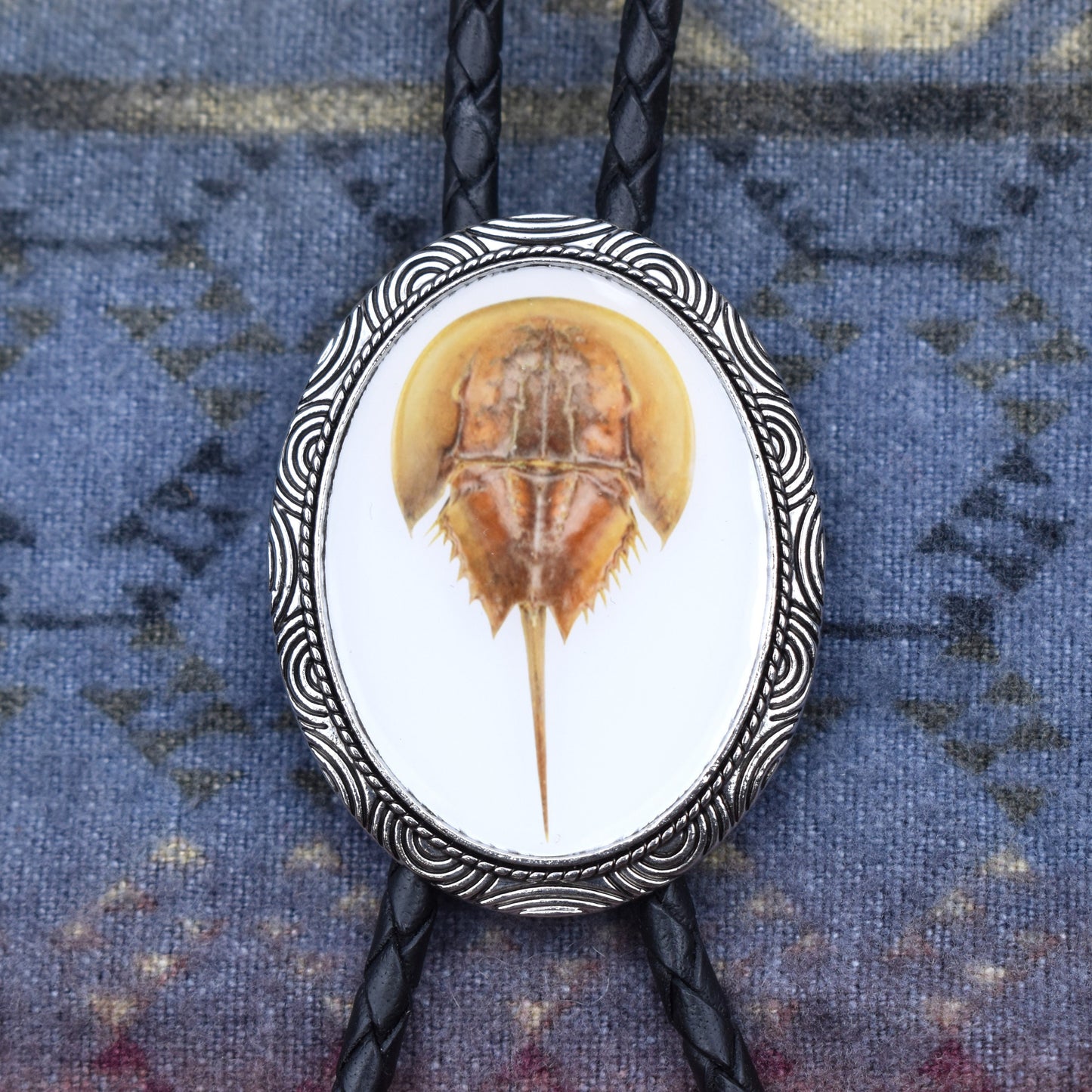 western wedding tie,handmade bolo tie,western lariat bolo,mens bolo tie man,custom personalized,hippie boho bolo,insect bug jewelry,horseshoe crab,blue blood crab,vaccine testing lab,virology technician,Limulus Lysate,arthropod limulidae