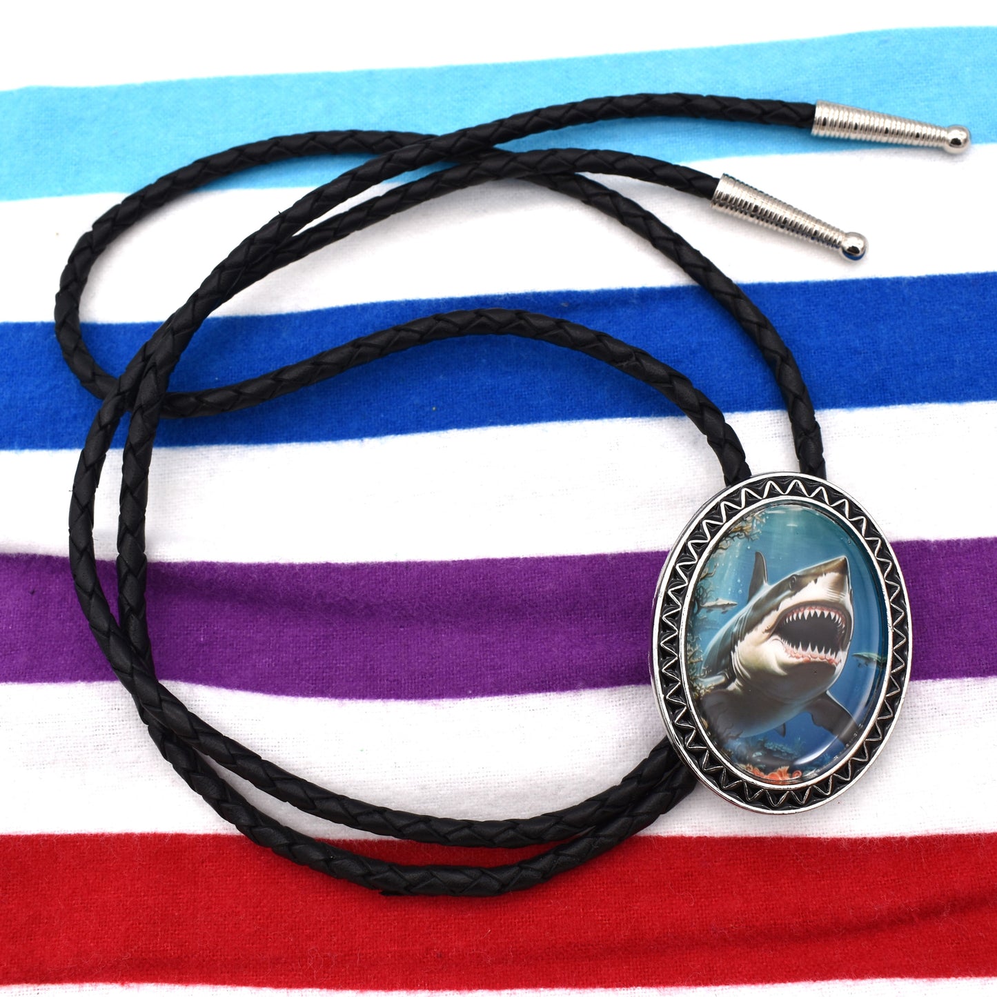 Shark Great White Beach Surfing Bolo Tie