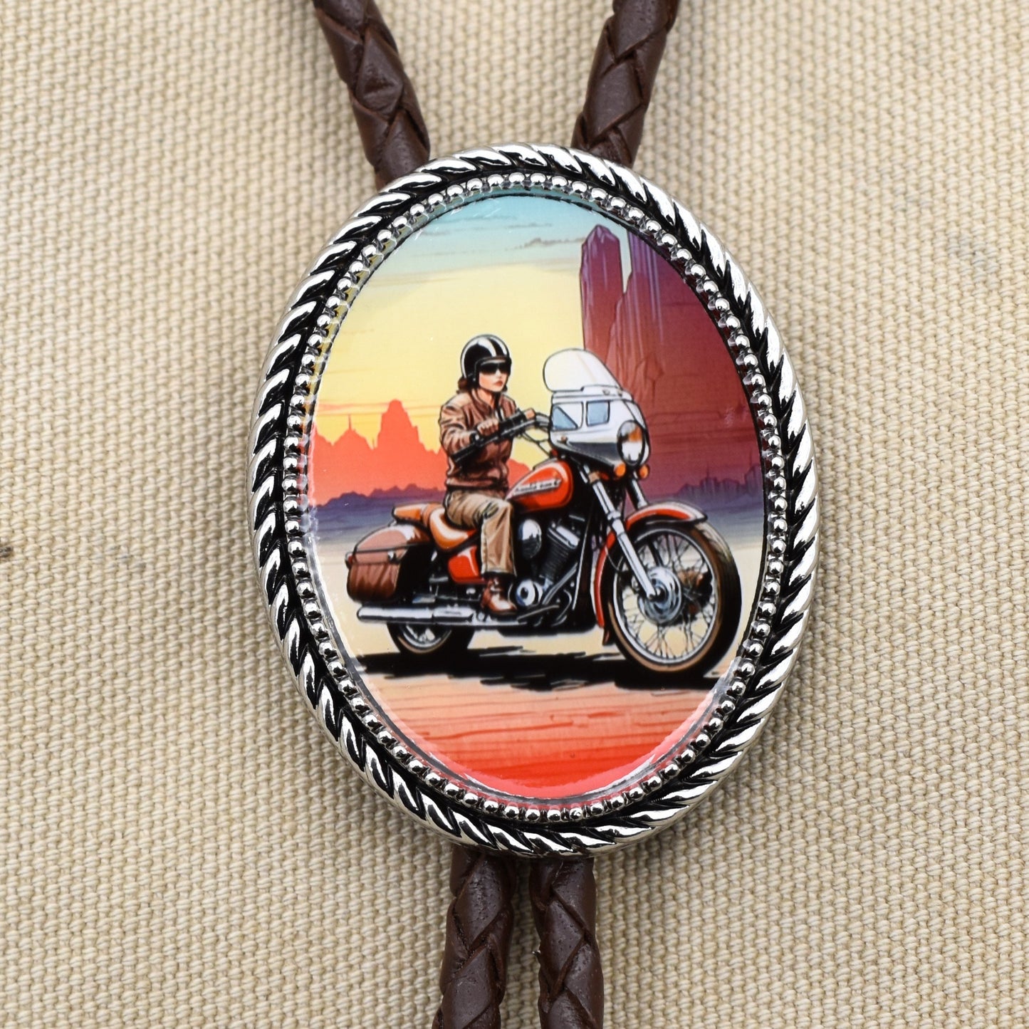 bola string bolo tie,western lariat bolo,womens ladies bolo,lady biker gear,womens motorcycle,gift for woman,bolo tie for woman,harley necklace,harley davidson gear,leather biker jacket,jacket pin,yamaha suzuki,norton BMW bike