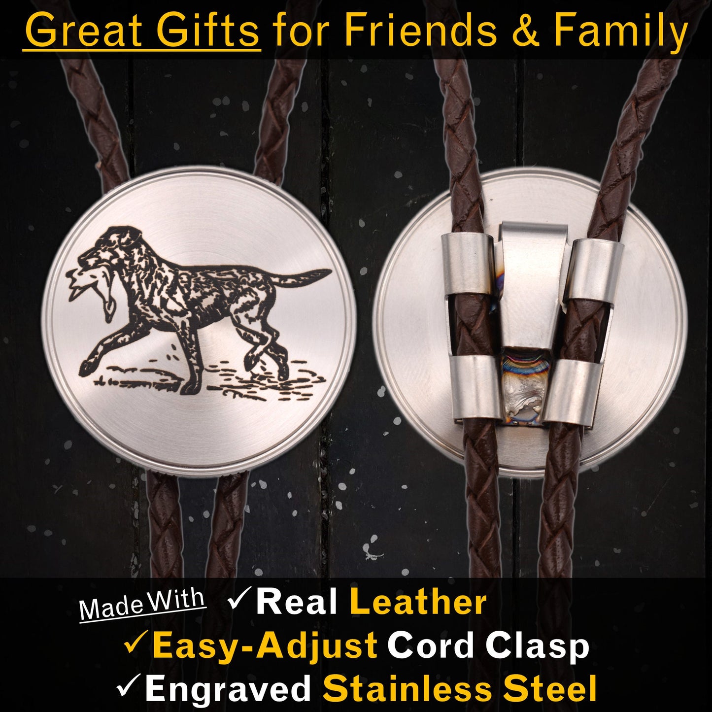 Bird Dog Retriever Duck Hunting Bolo Tie