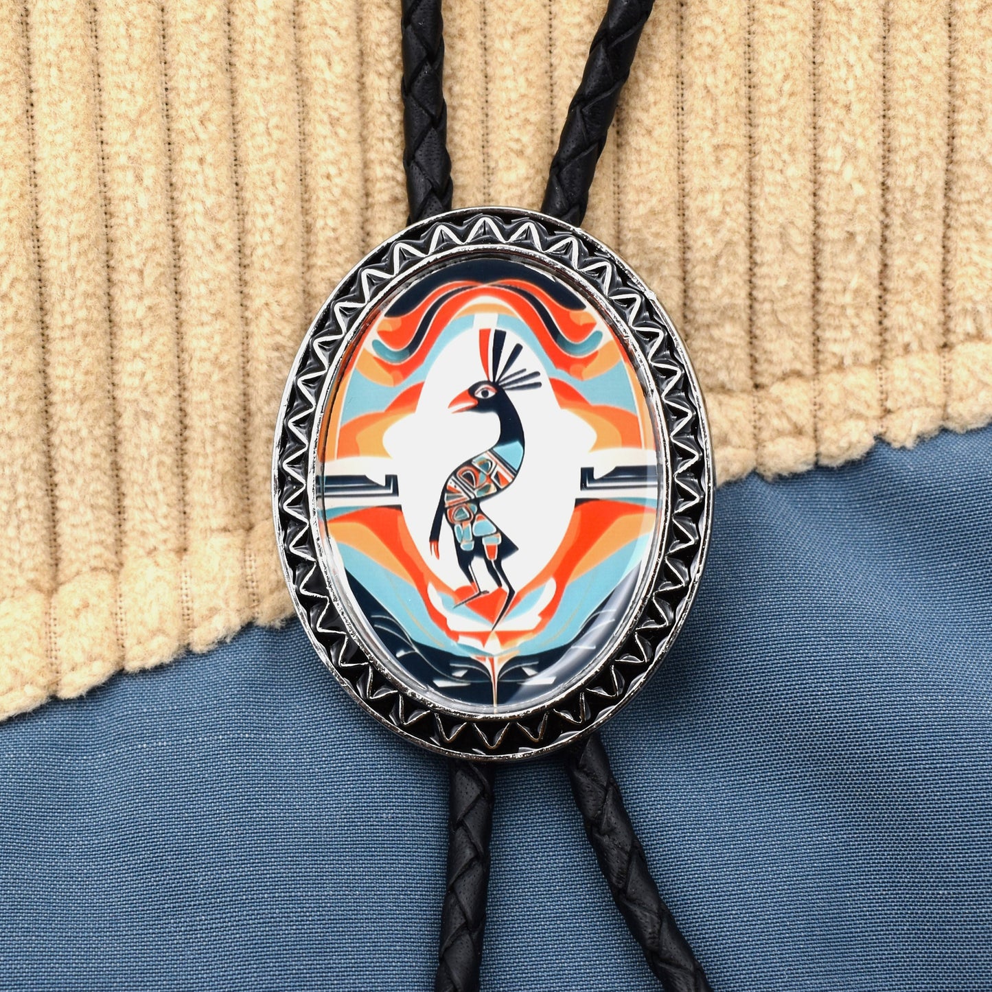 Kokopelli Bird Southwestern Custom Bolo Tie
