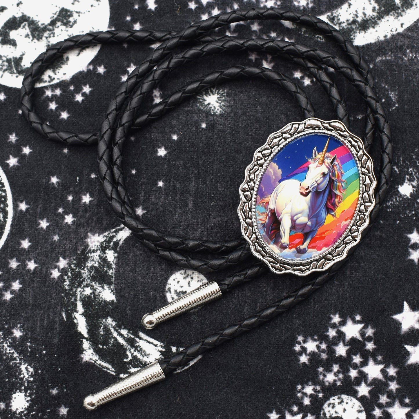 Unicorn Fantasy Cosplay Rainbow Lariat Bolo Tie
