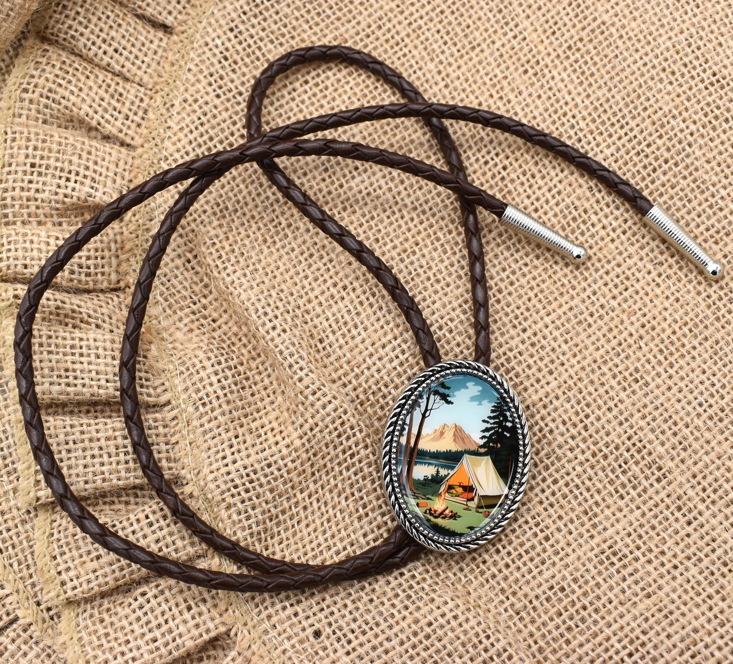 Camping Outdoorsy Nature Hiking Hunting Bolo Tie