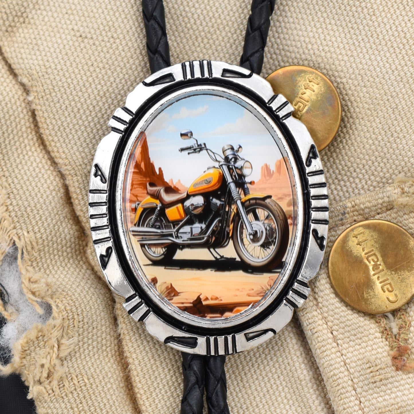 Motorcycle Custom Cord Size Bolo Tie