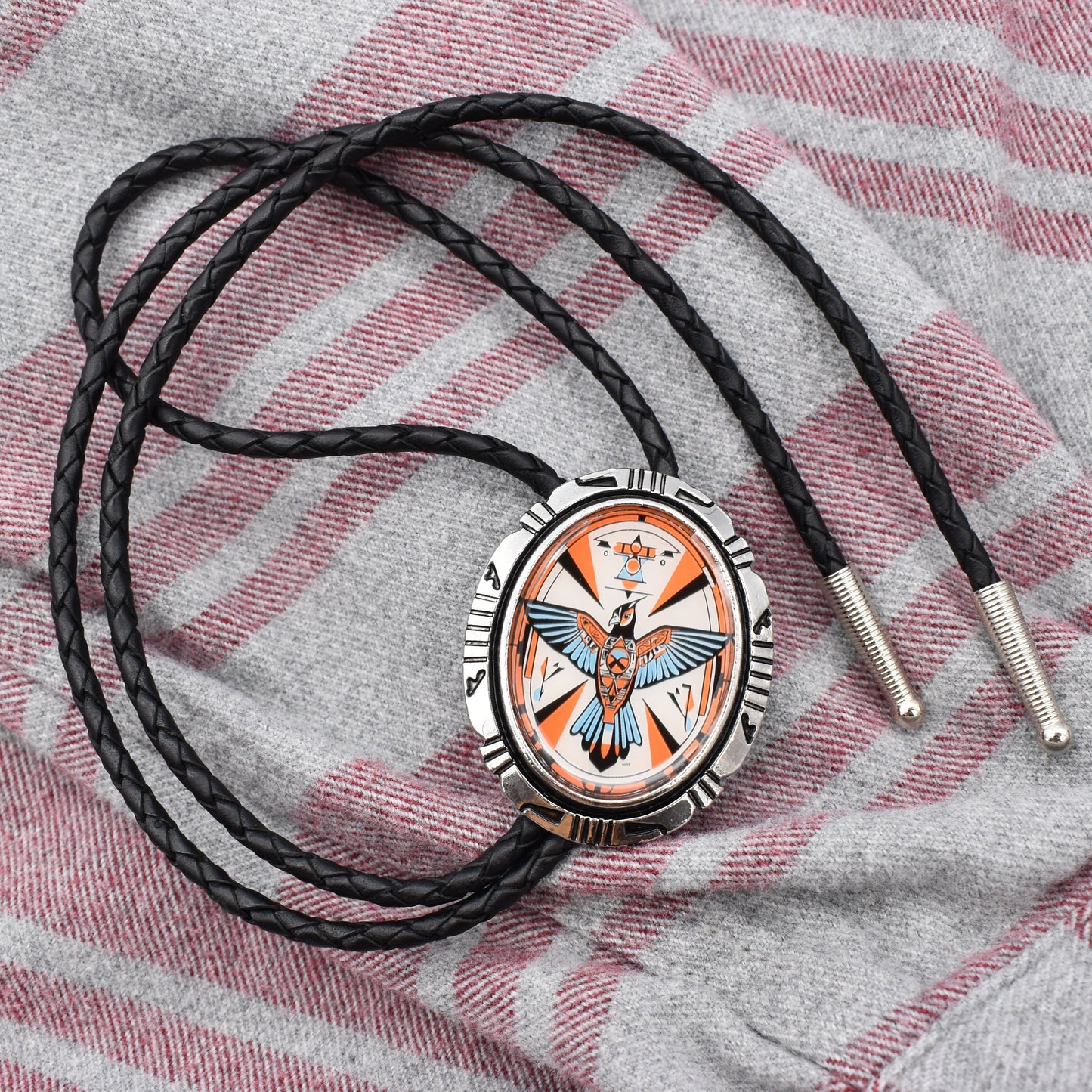 Southwestern Thunderbird Motif Custom Bolo Tie