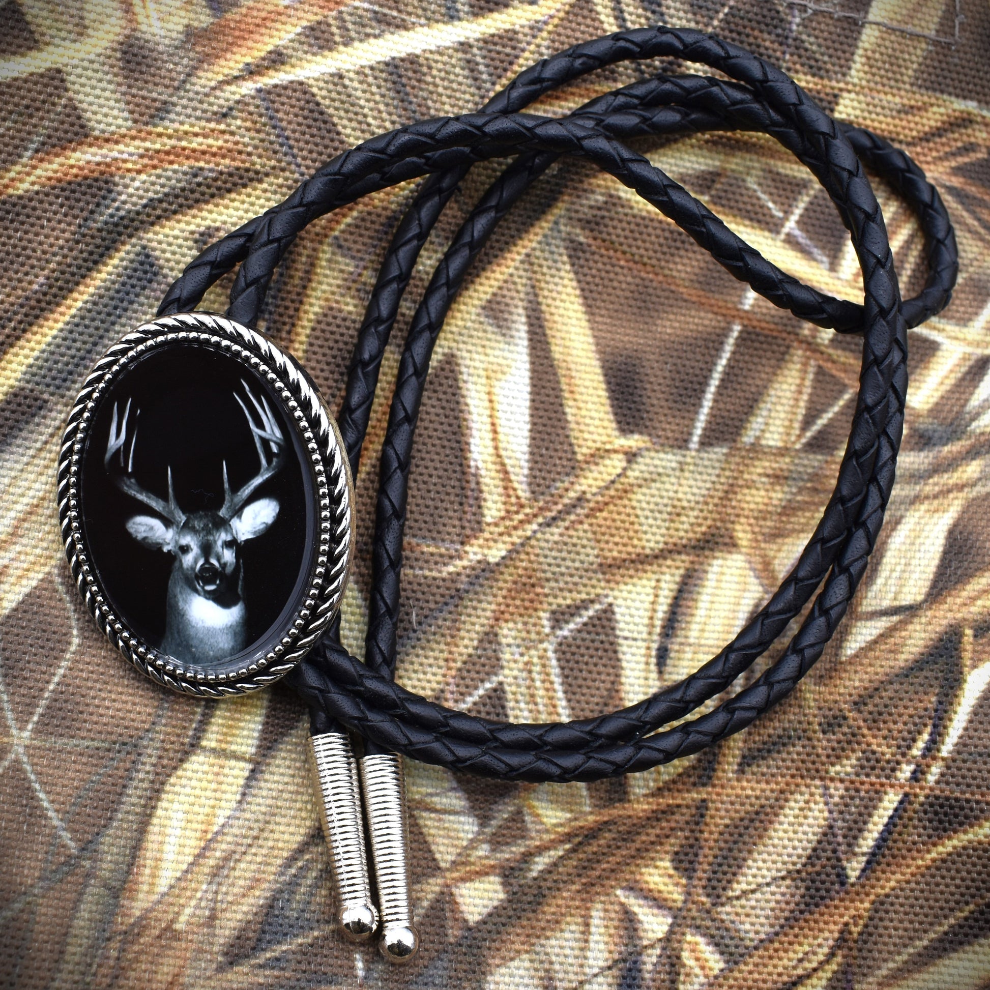 western lariat bolo,mens bolo tie man,black tie brown tie,hunting hunter,mule deer buck,whitetail buck,deer belt buckle,camo mens gift,cowboy wedding tie,hunting hunter tie,necktie for church,camo neck tie,bolo ties for men