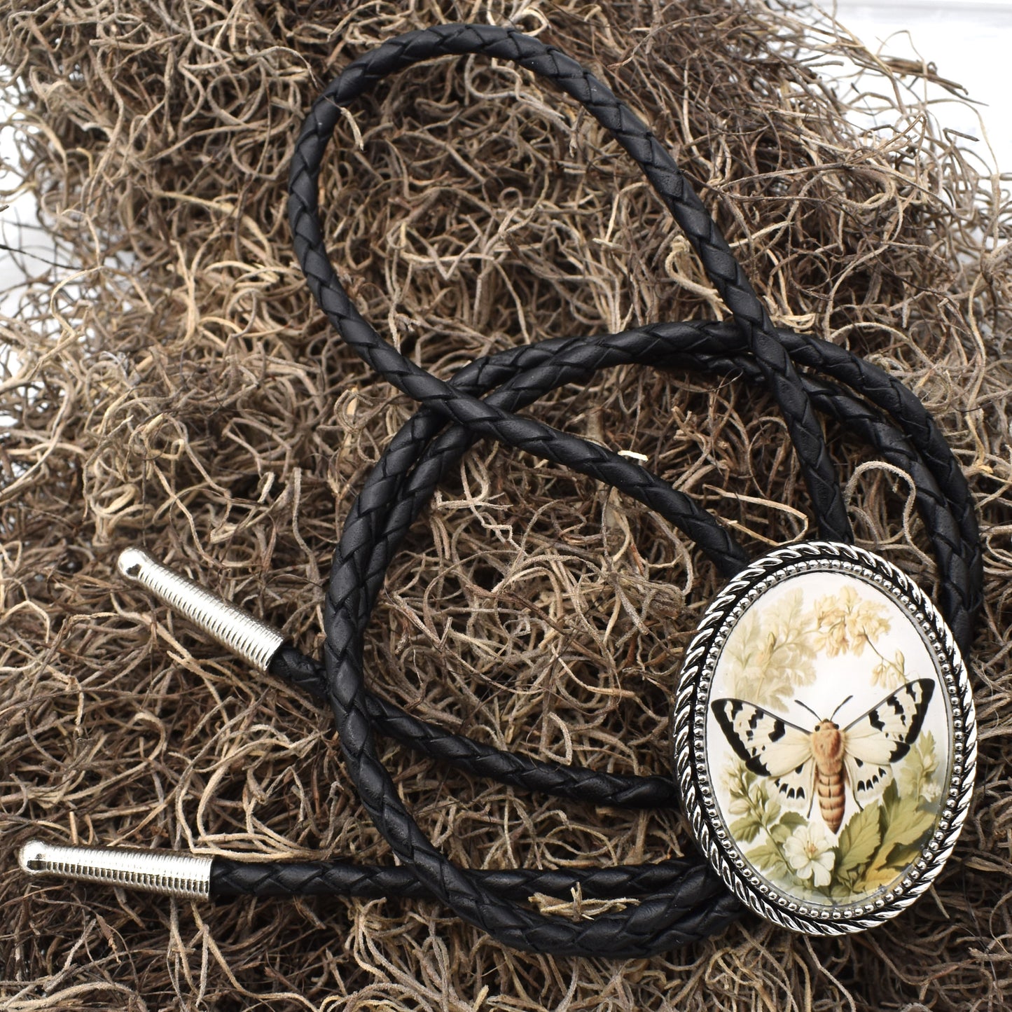 Moth Floral Unisex Boho Bolo Tie