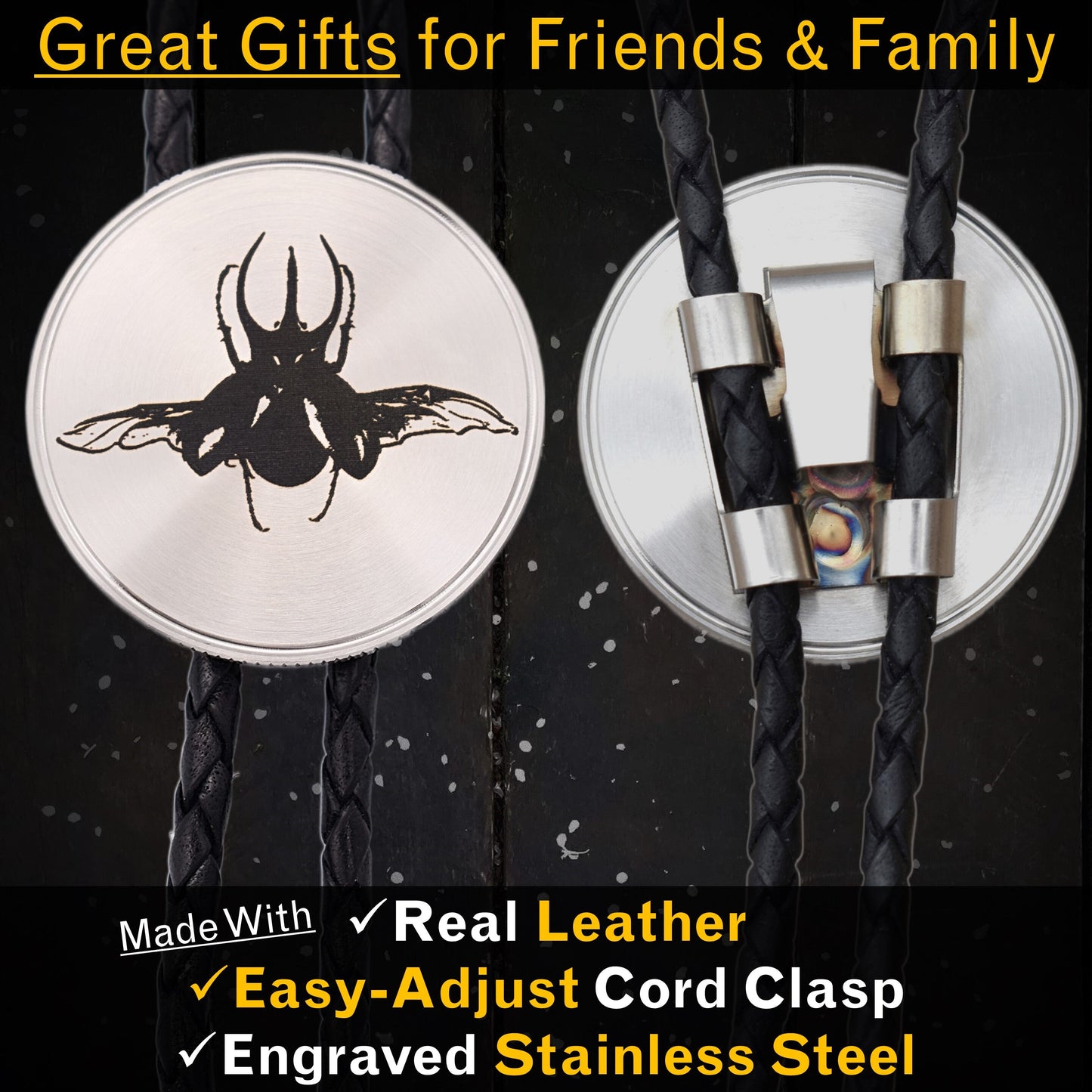 Atlas Beetle Scarab Bolo Tie
