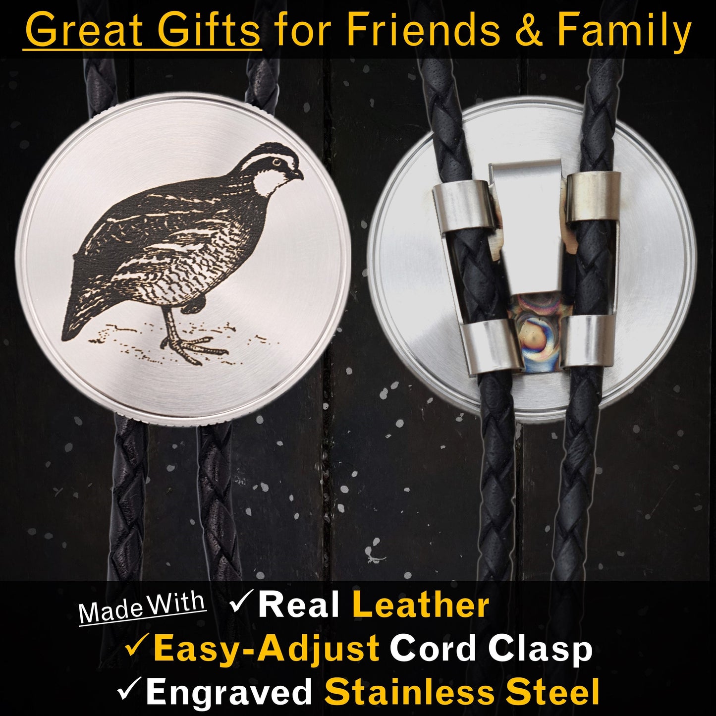 Bobwhite Quail Bolo Tie
