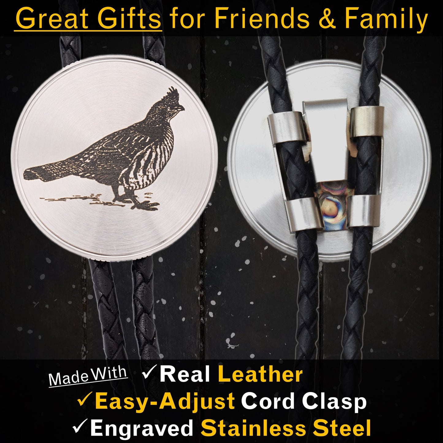 Ruffed Grouse Bolo Tie