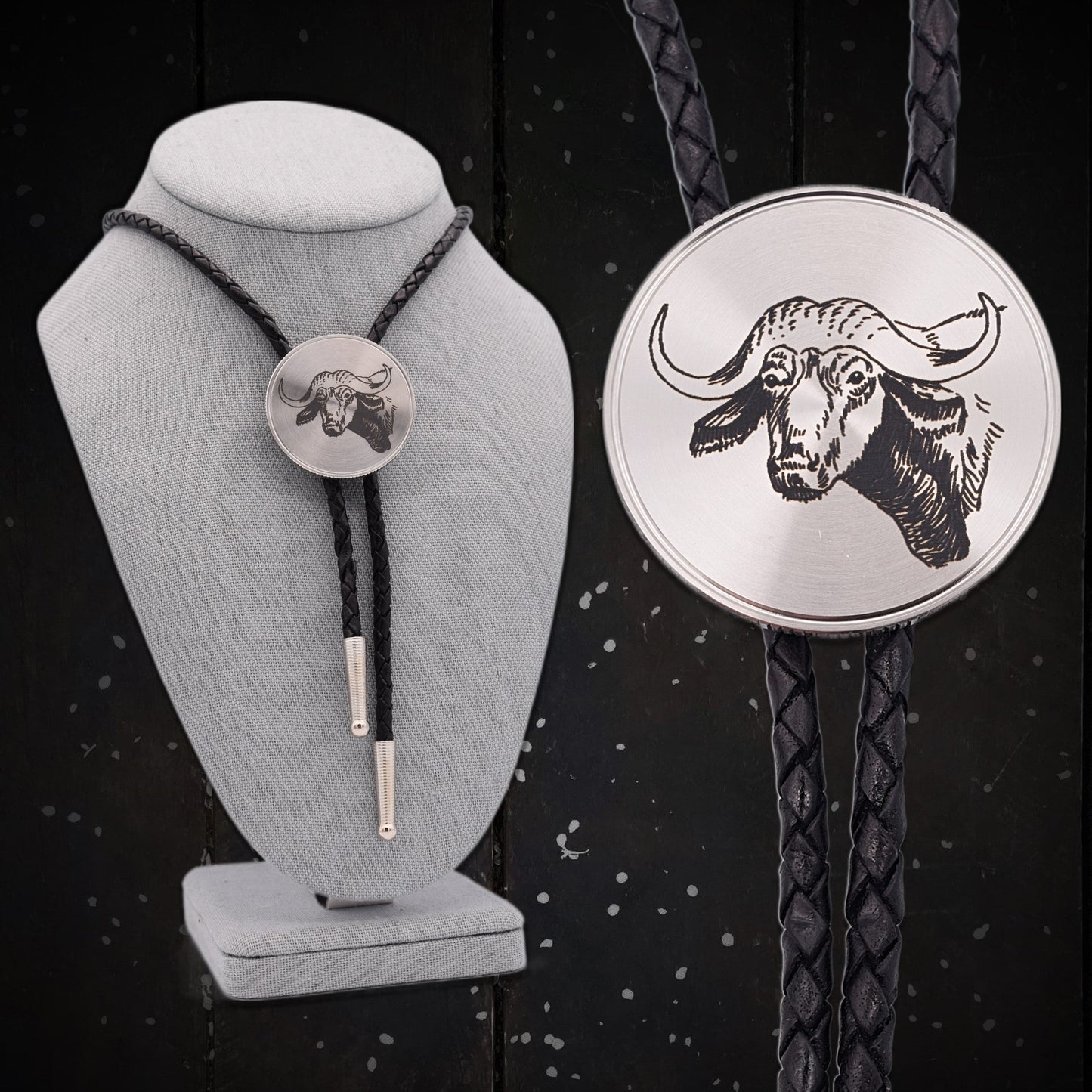 African Cape Buffalo Bolo Tie