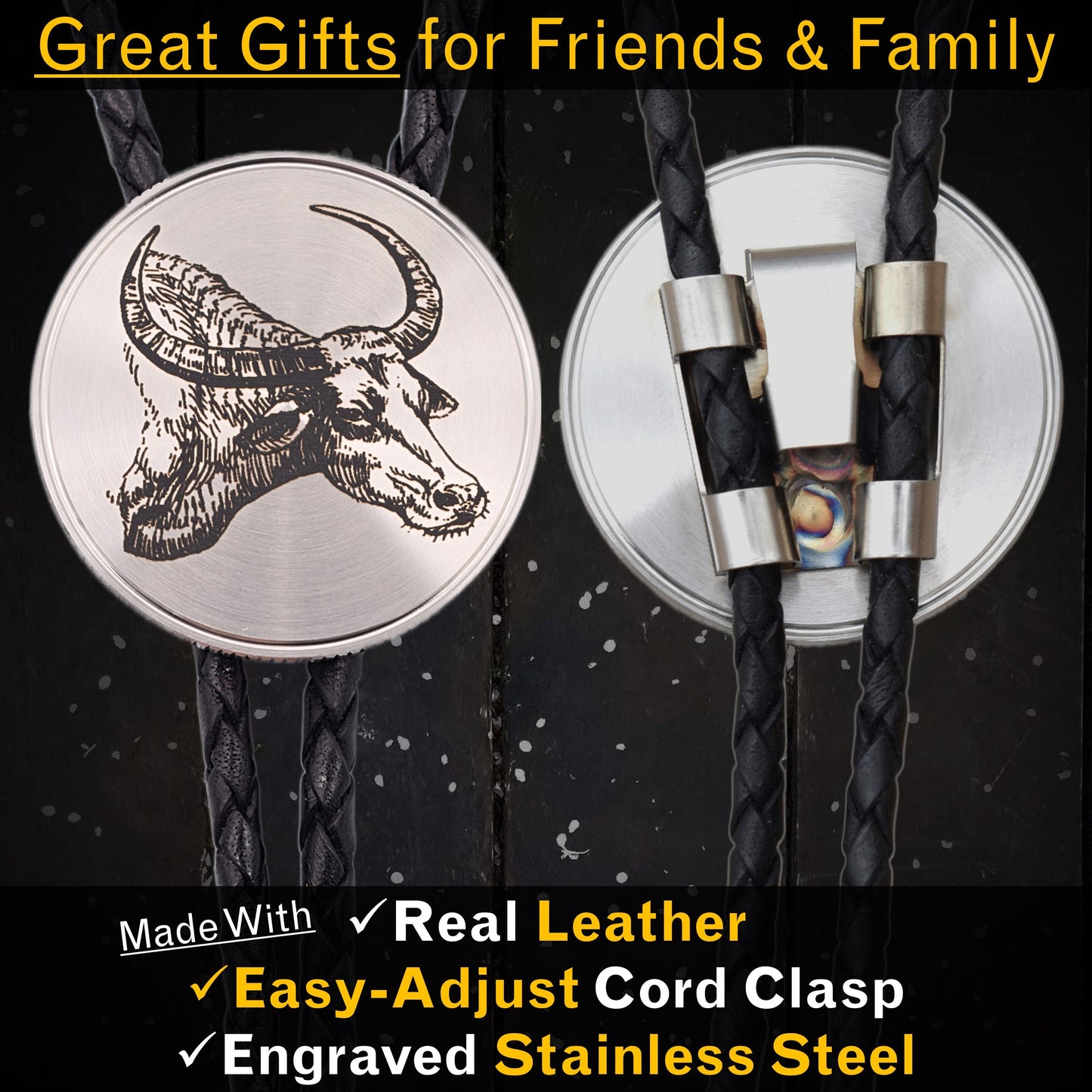 Water Buffalo Bolo Tie