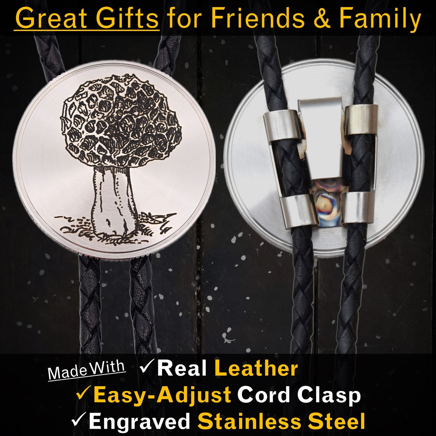 Morel Mushroom Bolo Tie