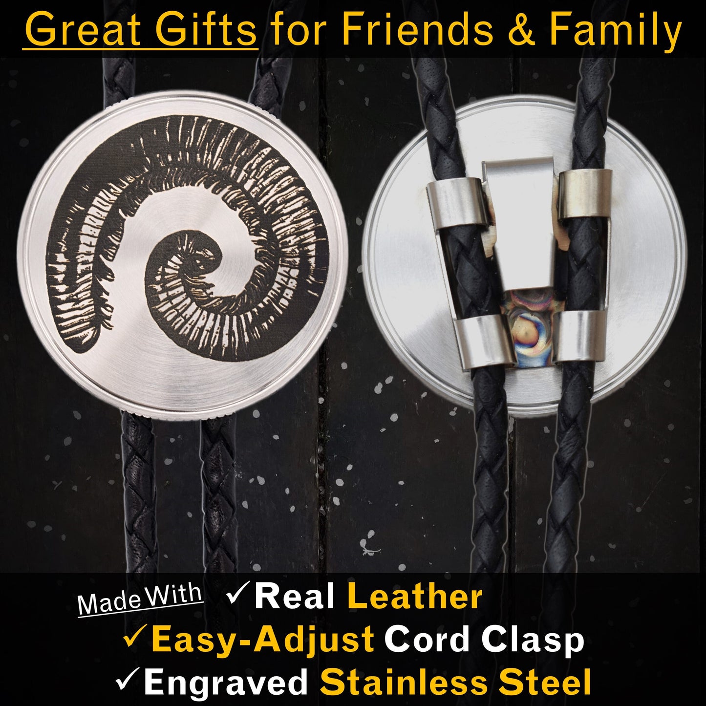 Millipede Bolo Tie