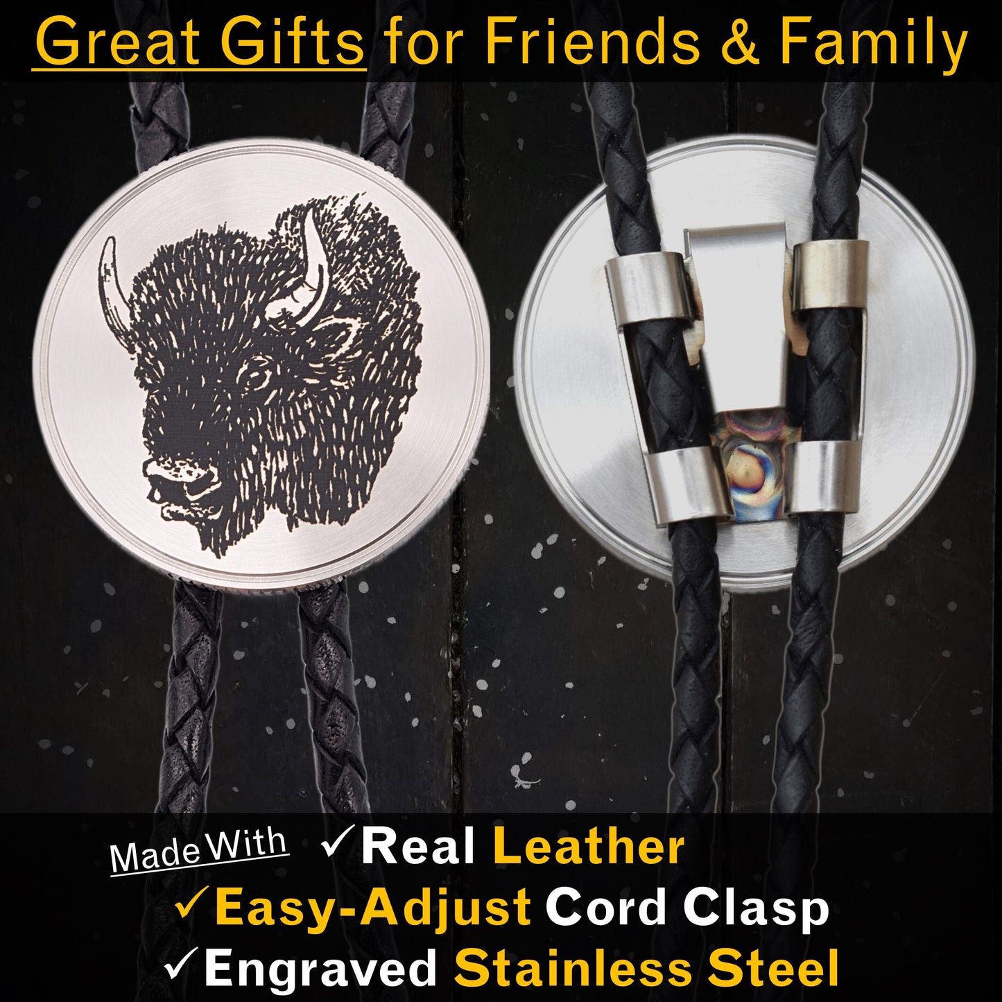 American Bison Bolo Tie