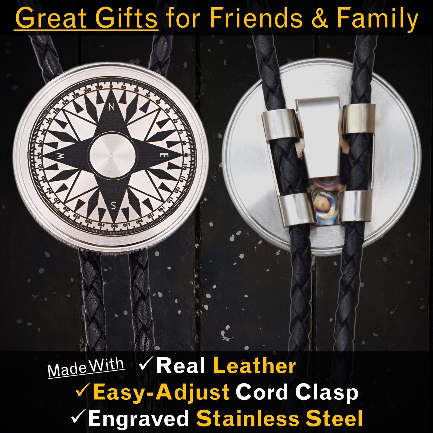 Compass Bolo Tie