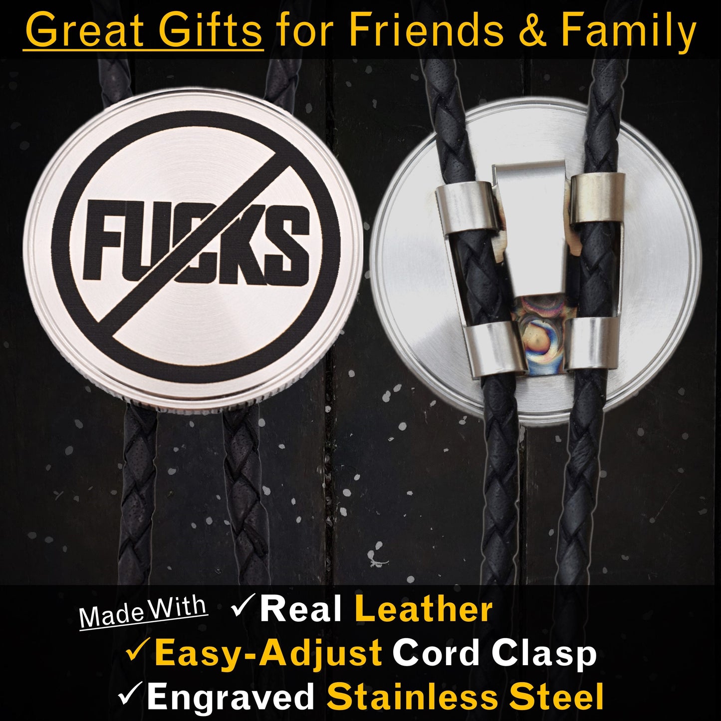 Bolo Tie Statement No Fucks