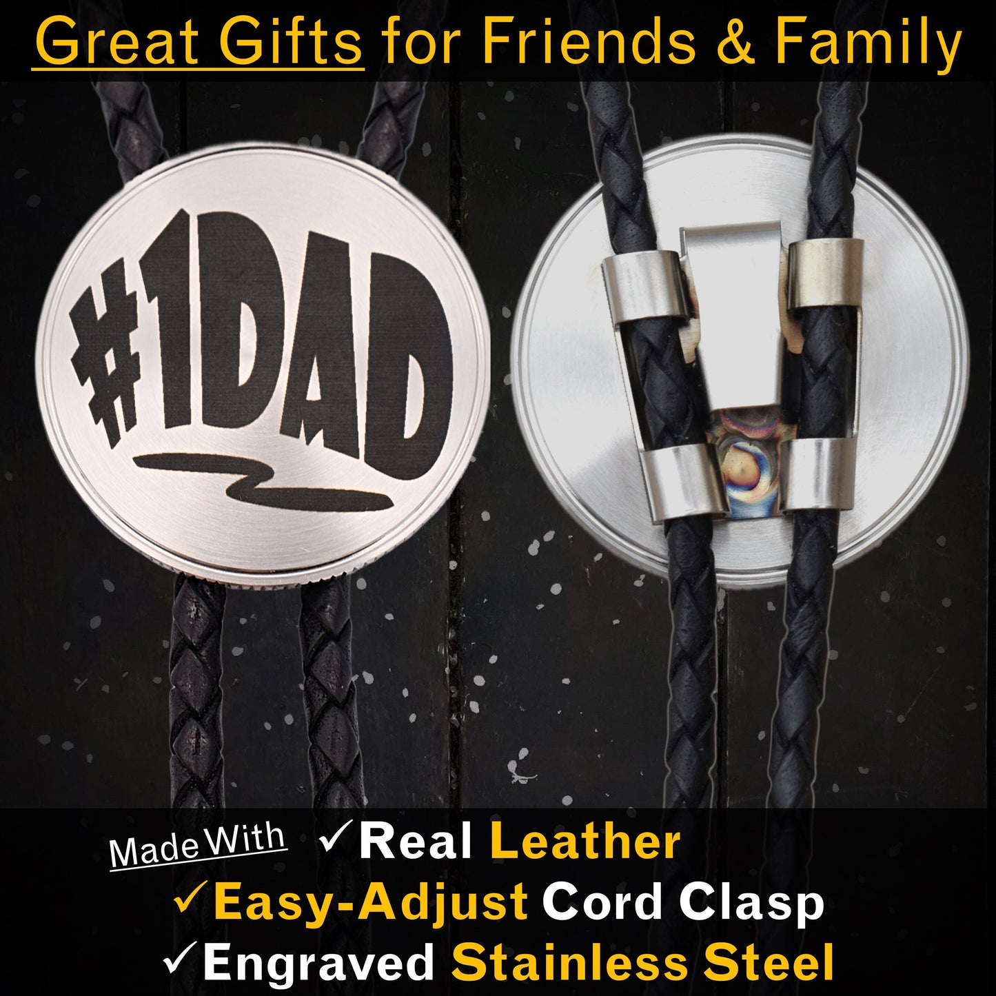 Dad #1 Father Bolo Tie