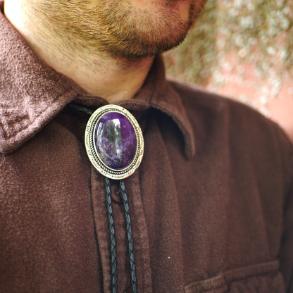 Amethyst Stone Bolo Tie