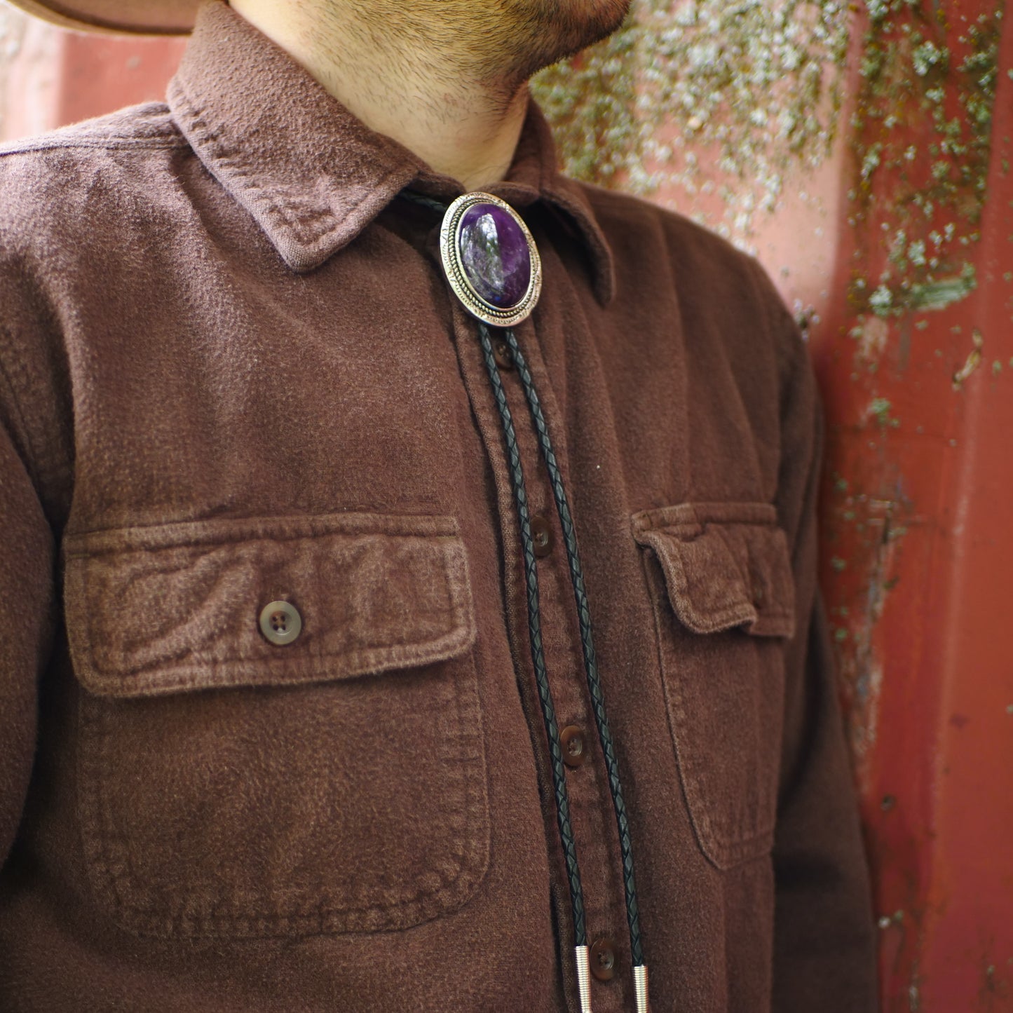 Amethyst Stone Bolo Tie